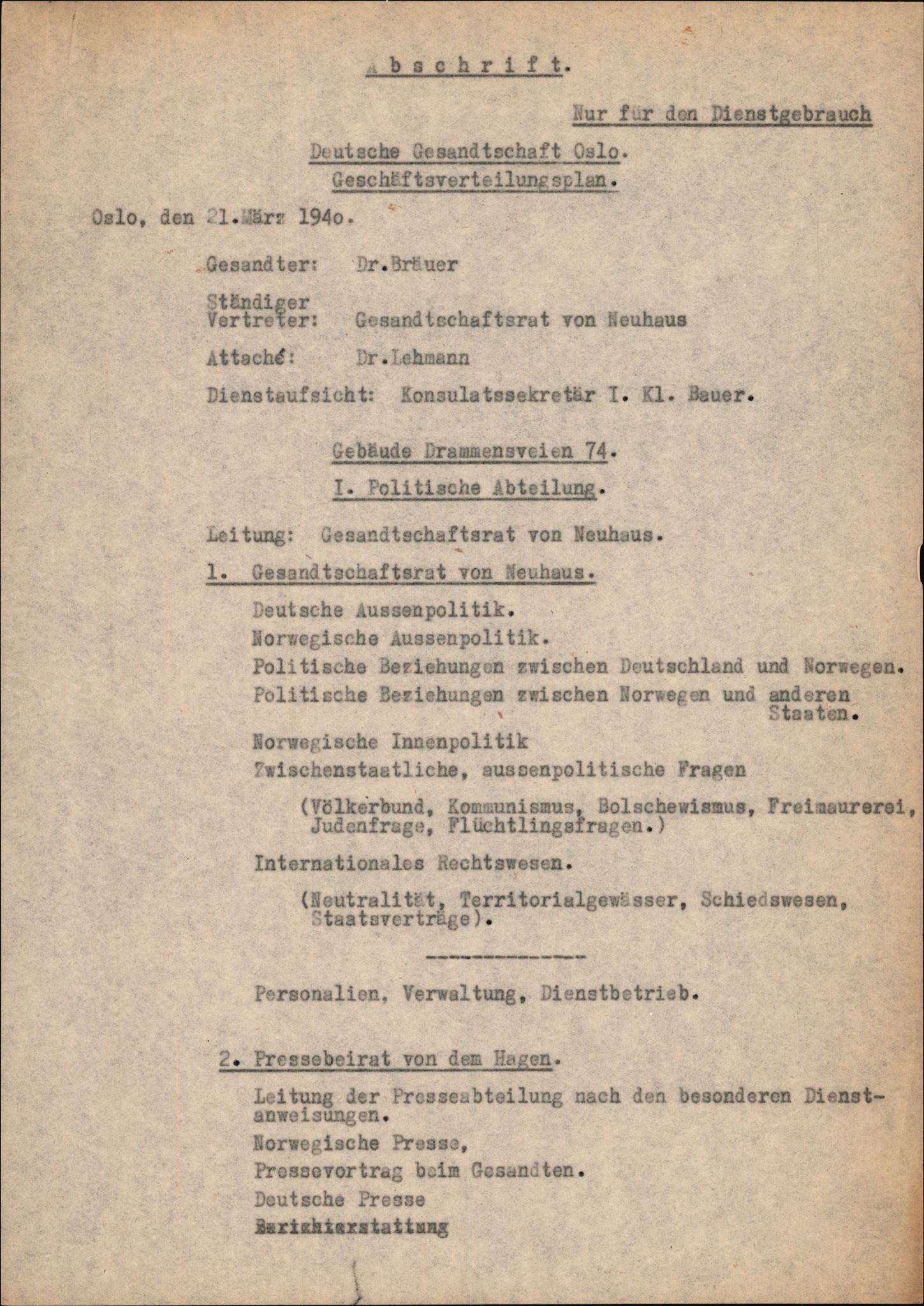 Forsvarets Overkommando. 2 kontor. Arkiv 11.4. Spredte tyske arkivsaker, AV/RA-RAFA-7031/D/Dar/Darc/L0026: FO.II. Tyske konsulater, 1928-1940, p. 1030