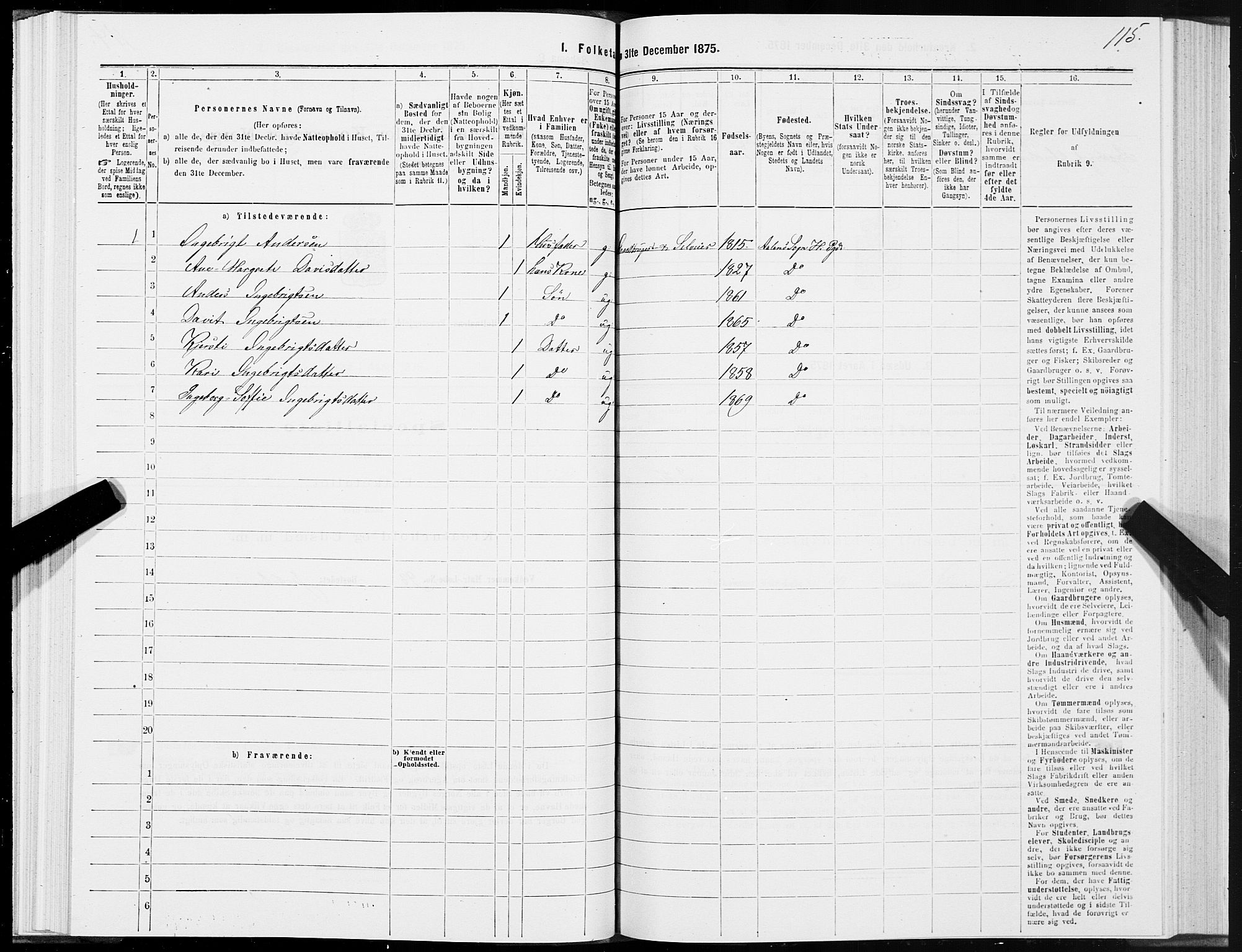 SAT, 1875 census for 1645P Haltdalen, 1875, p. 5115
