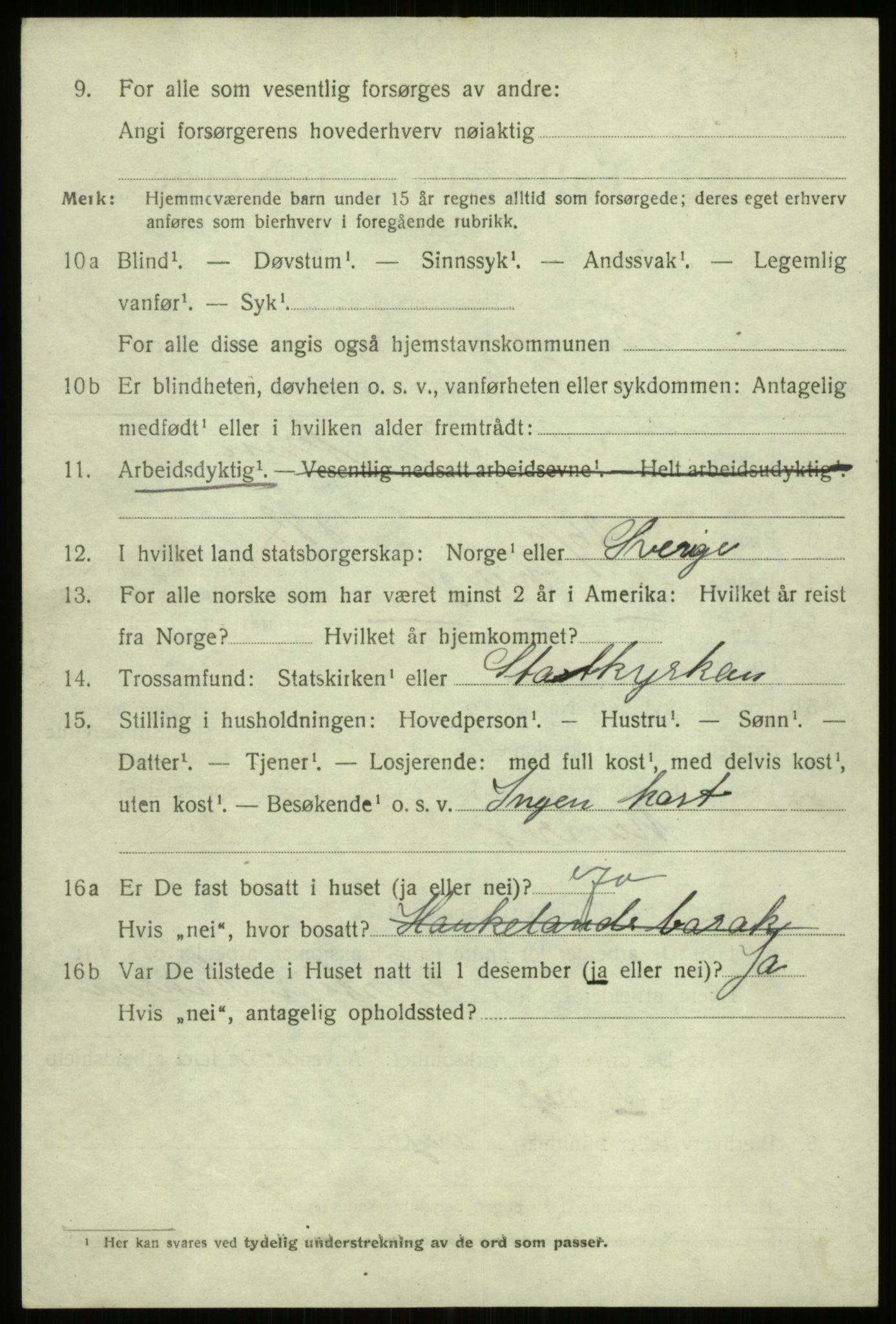 SAB, 1920 census for Bergen, 1920, p. 239364