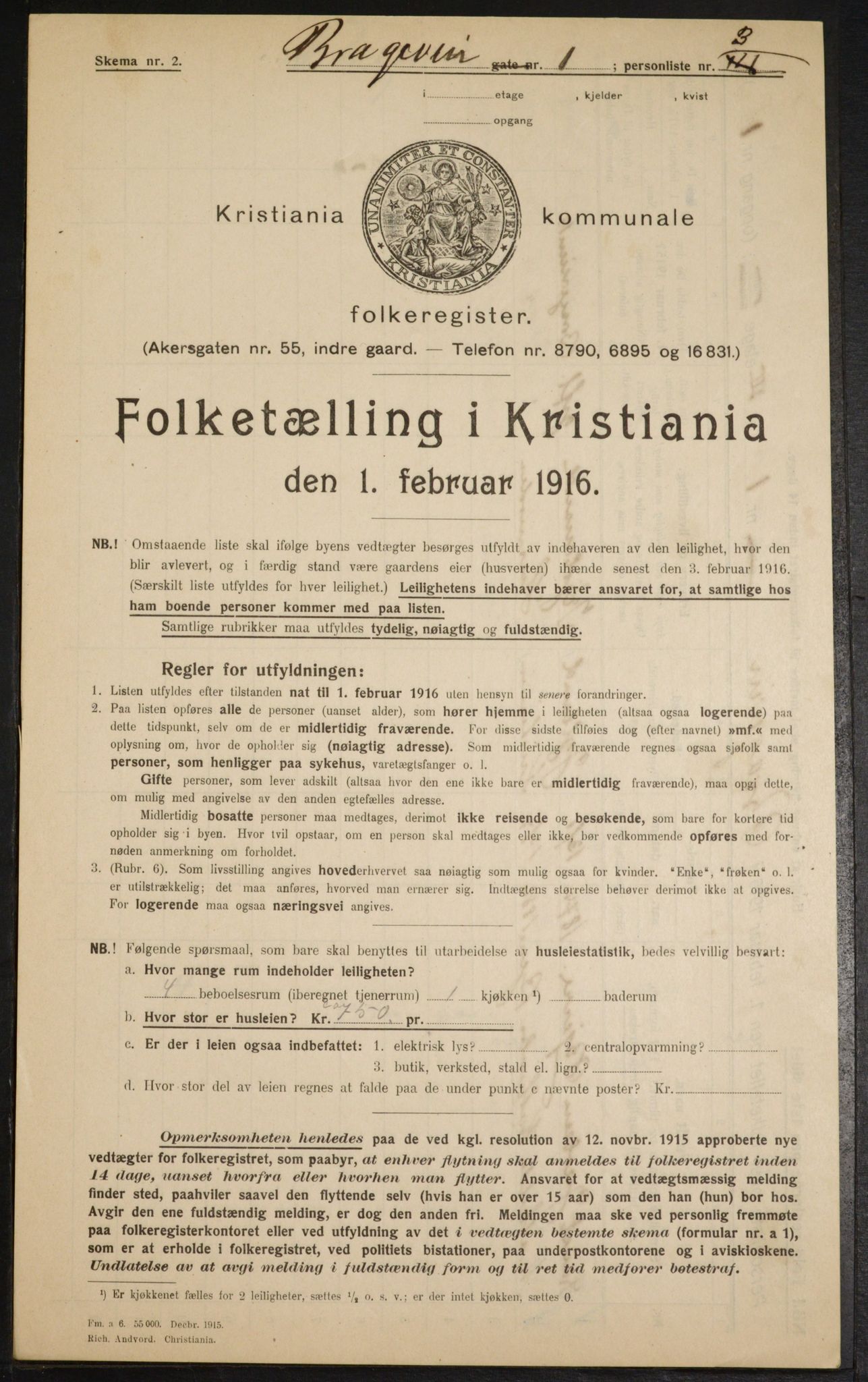 OBA, Municipal Census 1916 for Kristiania, 1916, p. 8139