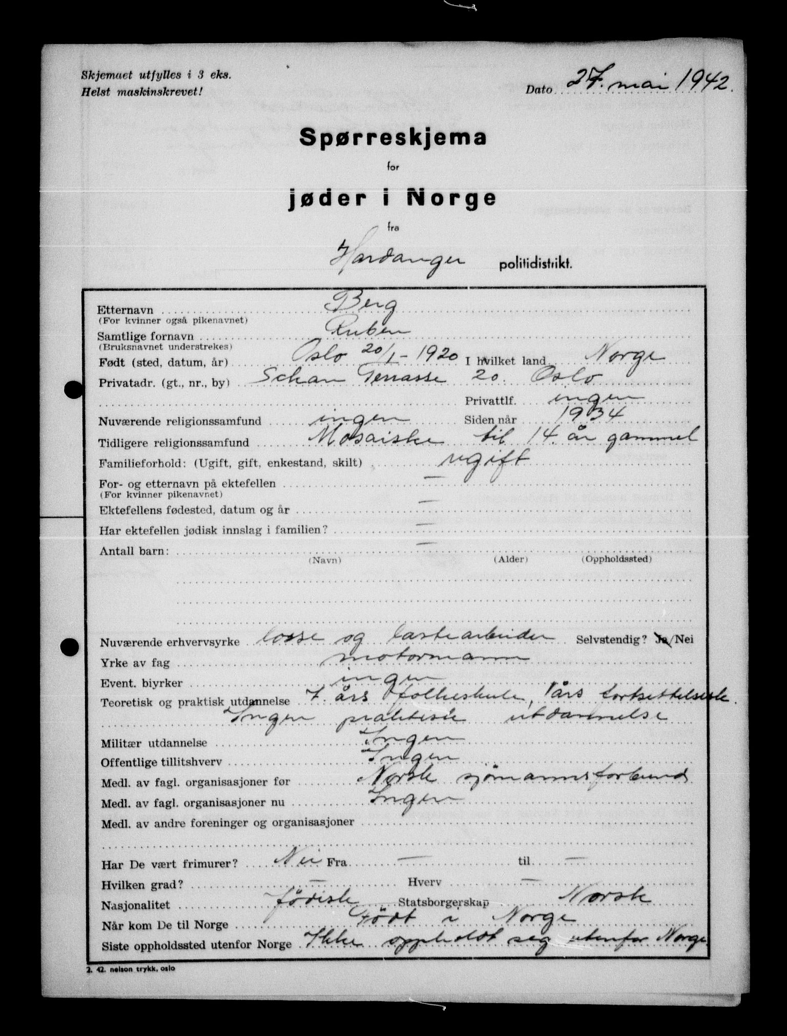 Statspolitiet - Hovedkontoret / Osloavdelingen, AV/RA-S-1329/G/Ga/L0012: Spørreskjema for jøder i Norge. 1: Aker 114- 207 (Levinson-Wozak) og 656 (Salomon). 2: Arendal-Hordaland. 3: Horten-Romerike.  , 1942, p. 570