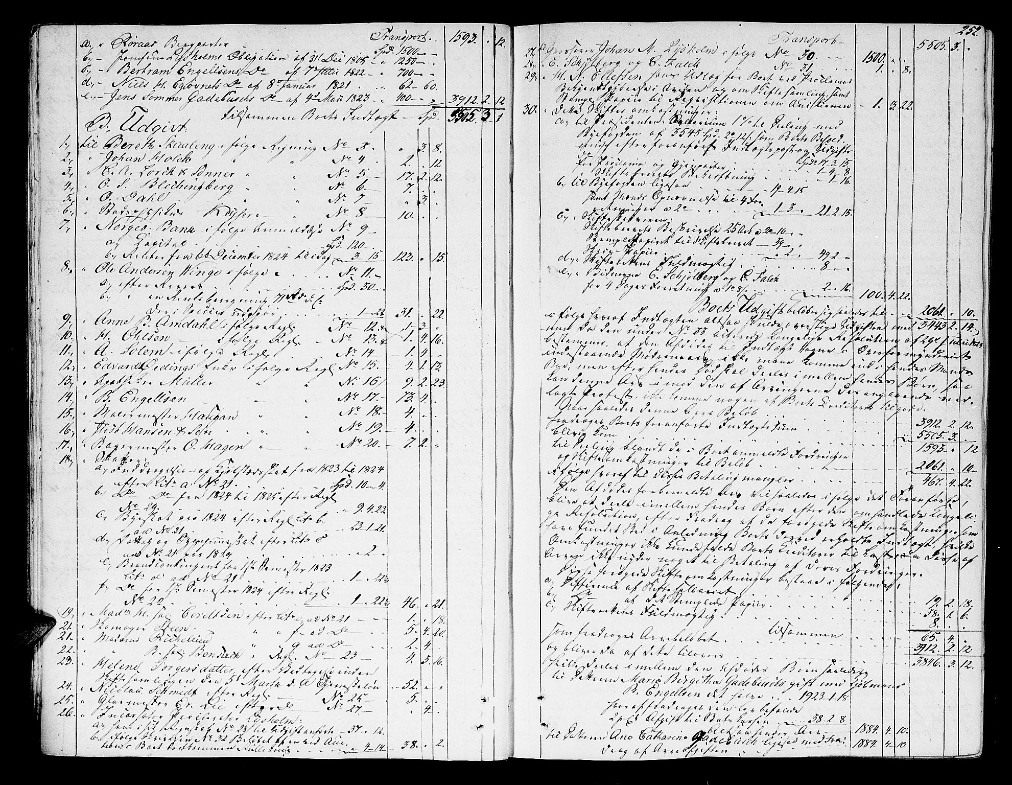 Trondheim byfogd, AV/SAT-A-0003/1/3/3A/L0027: Skifteprotokoll - gml.nr.22. (m/ register) U, 1825-1829, p. 251b-252a