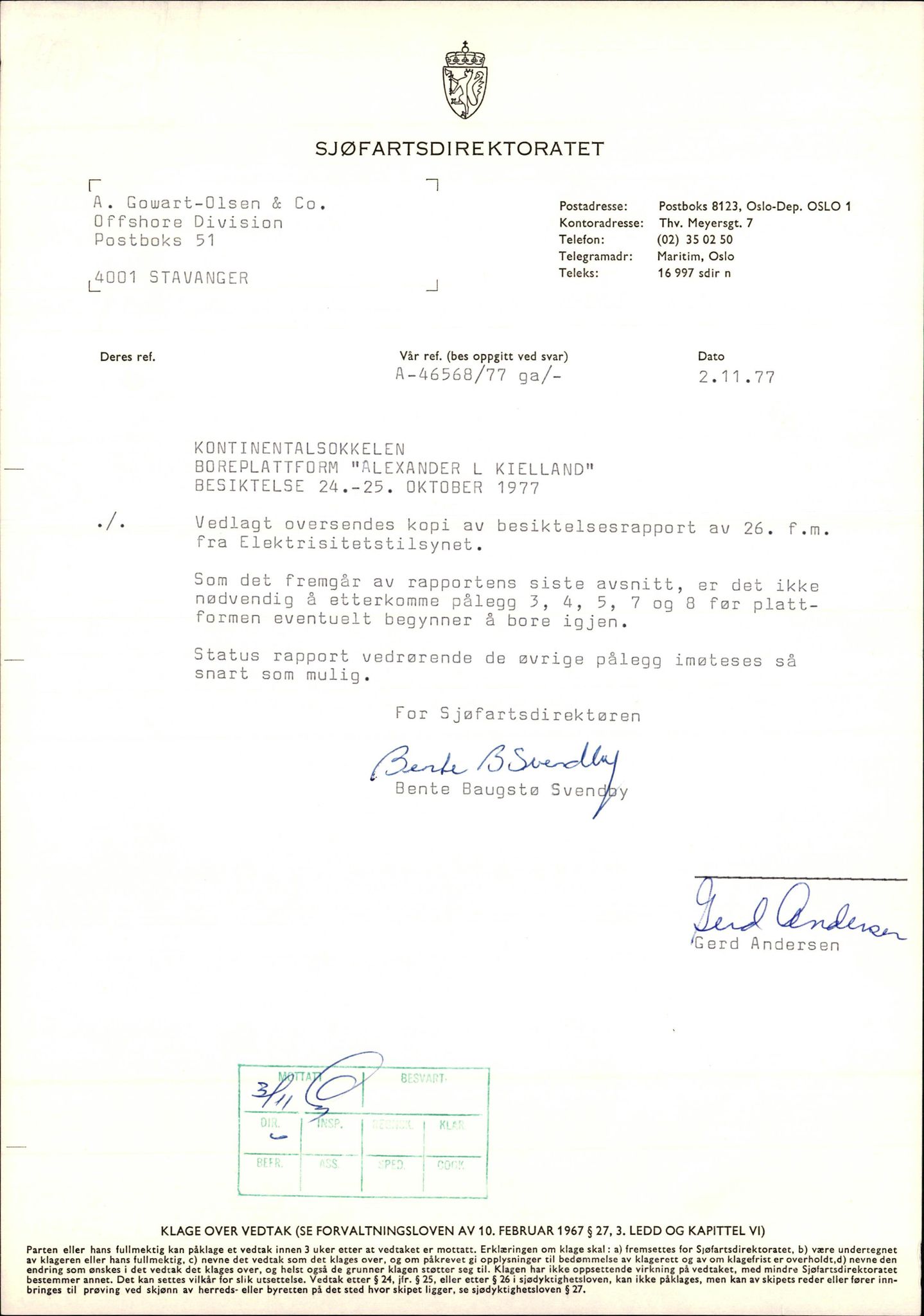 Pa 1503 - Stavanger Drilling AS, AV/SAST-A-101906/2/E/Eb/Eba/L0008: Sak og korrespondanse, 1975-1980