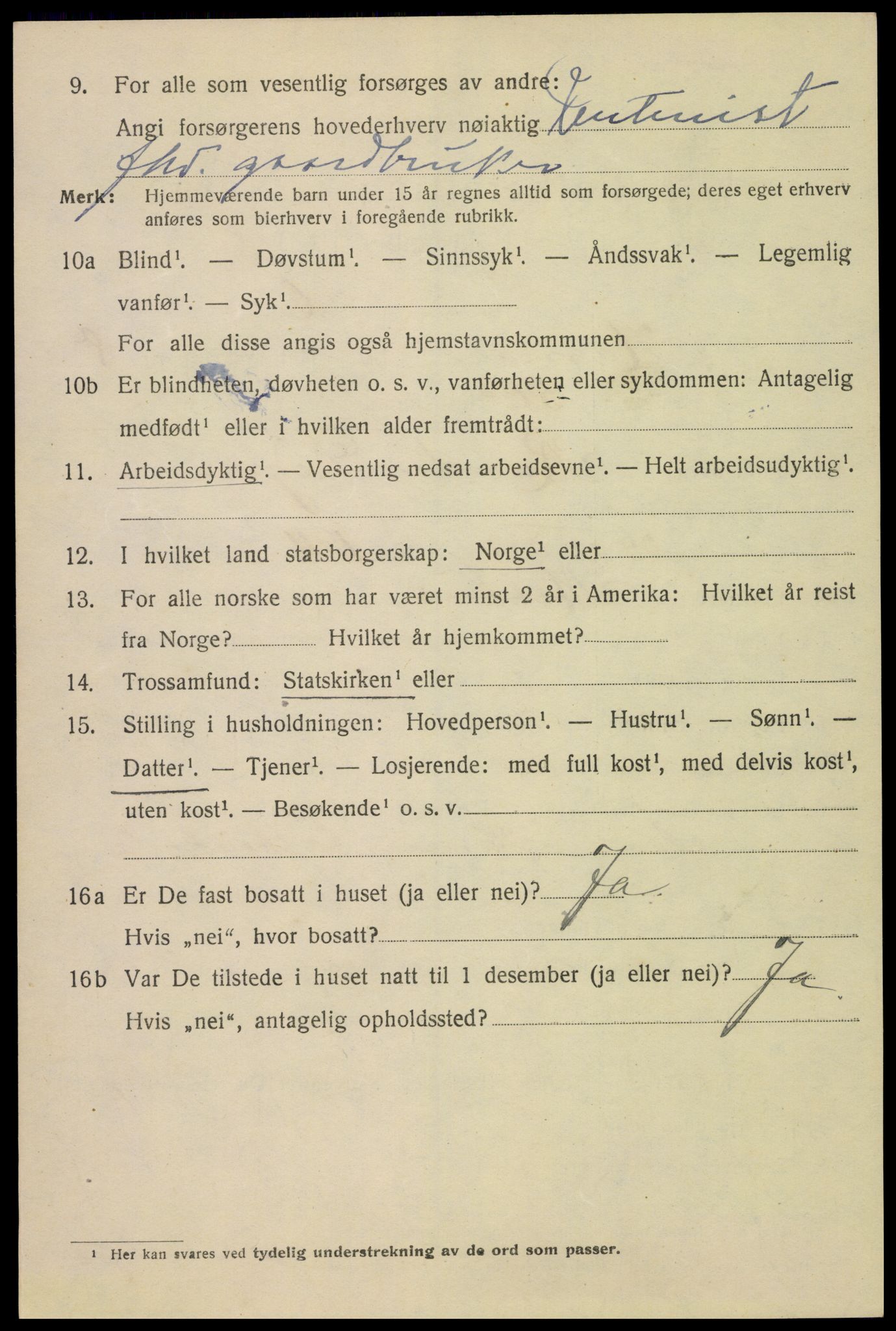 SAH, 1920 census for Hamar, 1920, p. 15836