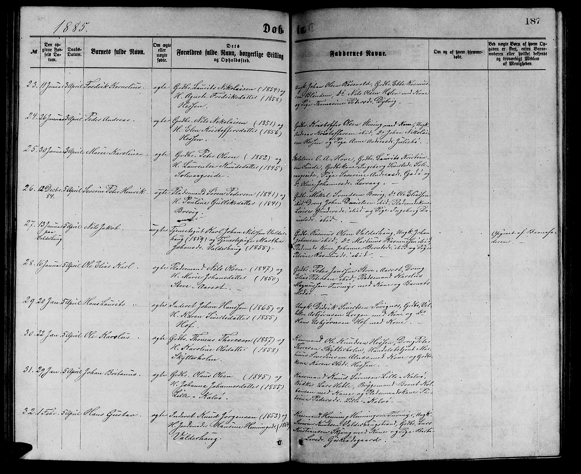 Ministerialprotokoller, klokkerbøker og fødselsregistre - Møre og Romsdal, AV/SAT-A-1454/528/L0429: Parish register (copy) no. 528C10, 1872-1886, p. 187