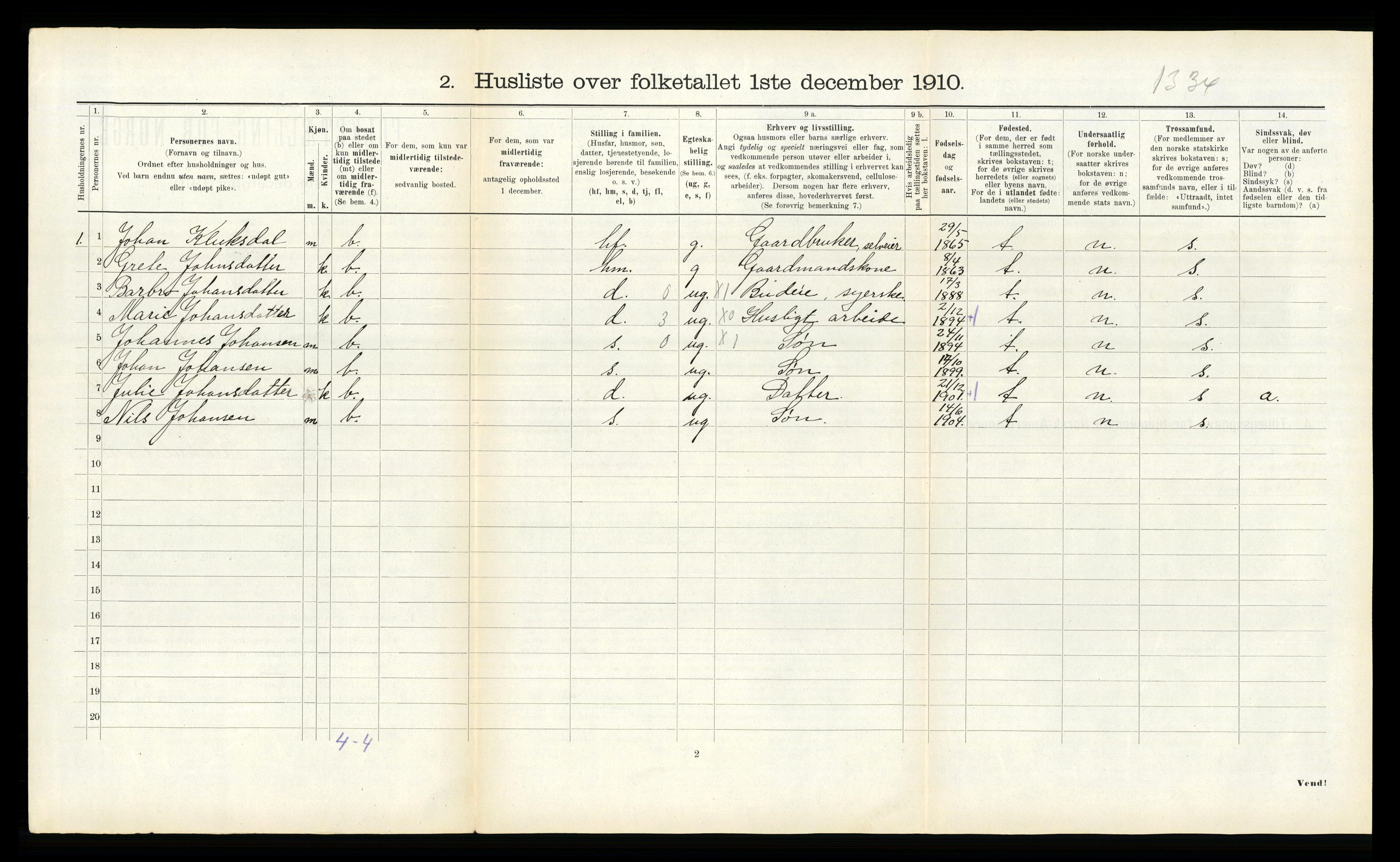 RA, 1910 census for Meråker, 1910, p. 537