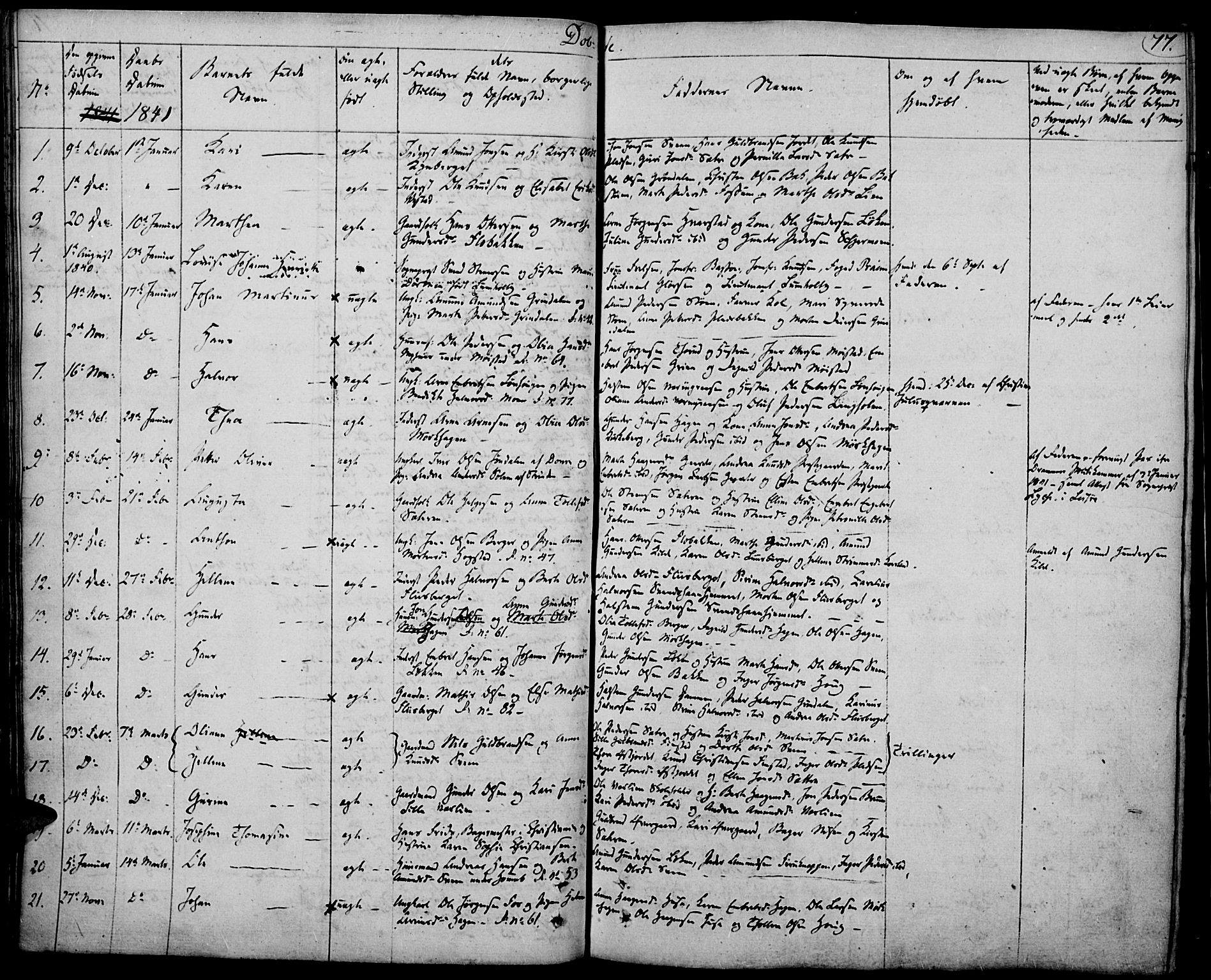 Elverum prestekontor, SAH/PREST-044/H/Ha/Haa/L0008: Parish register (official) no. 8, 1830-1842, p. 77