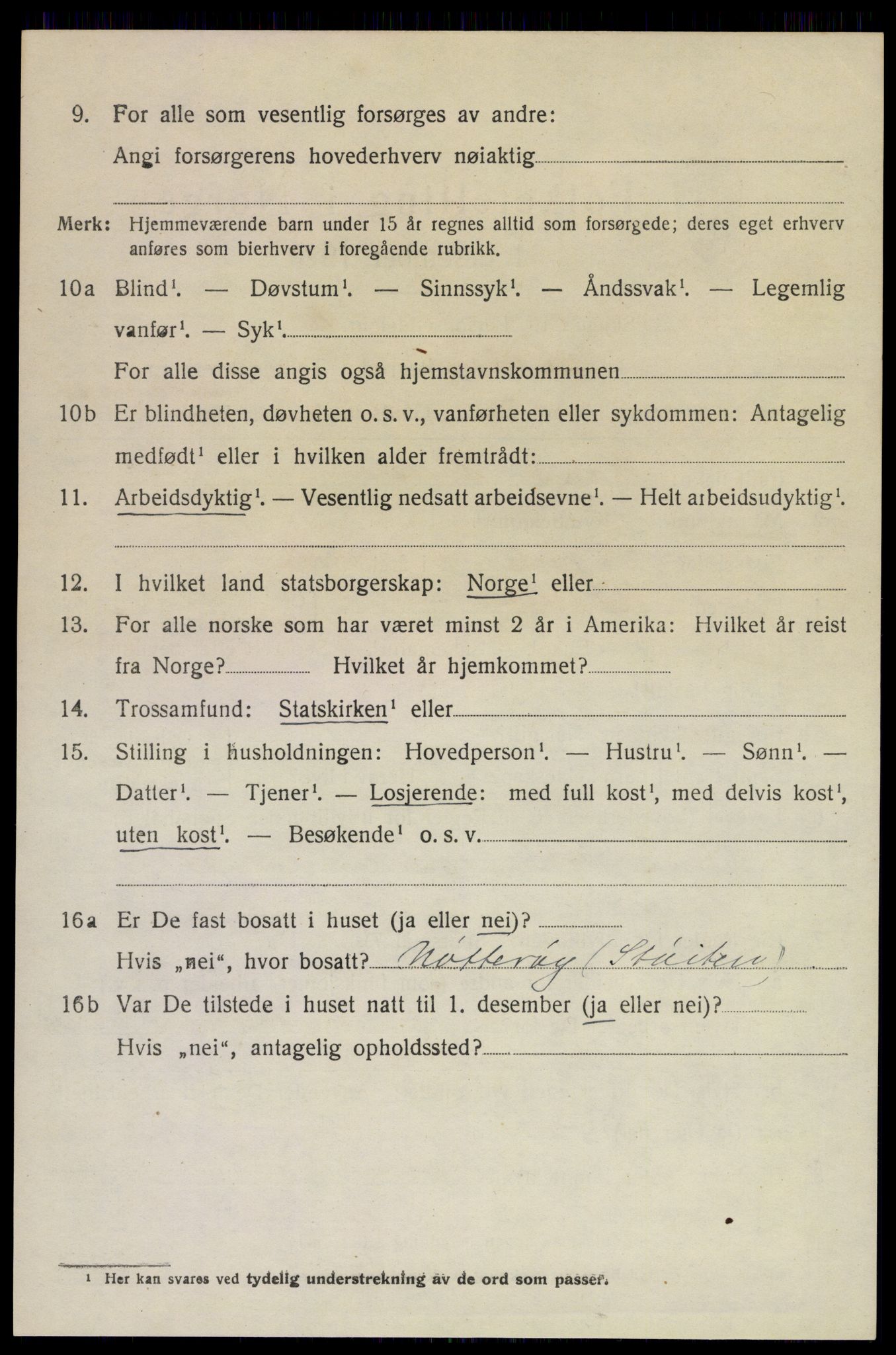 SAKO, 1920 census for Nøtterøy, 1920, p. 3852