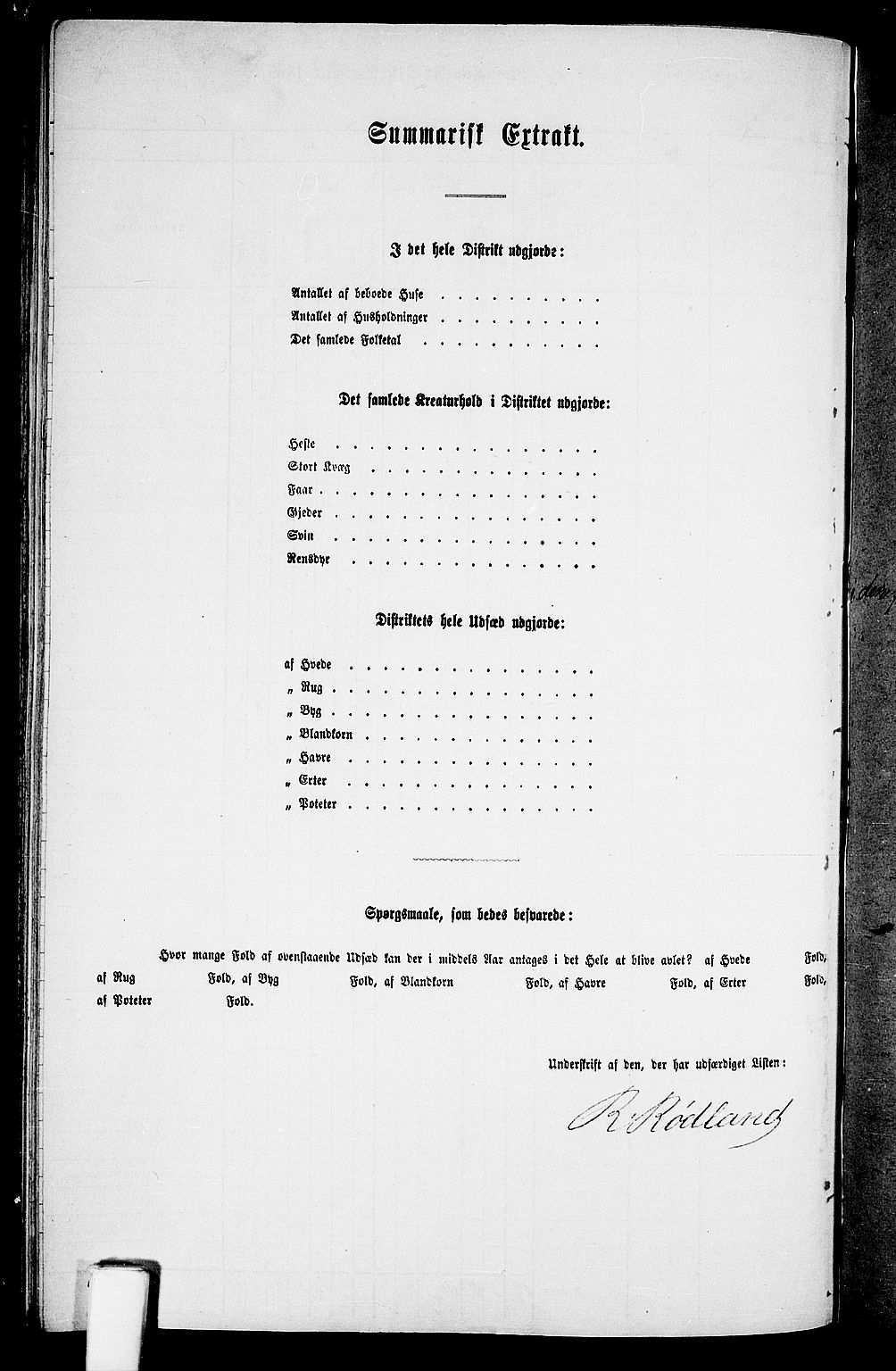 RA, 1865 census for Lyngdal, 1865, p. 208