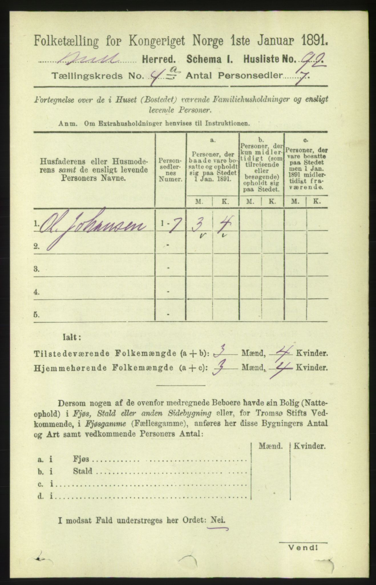 RA, 1891 census for 1549 Bud, 1891, p. 2156