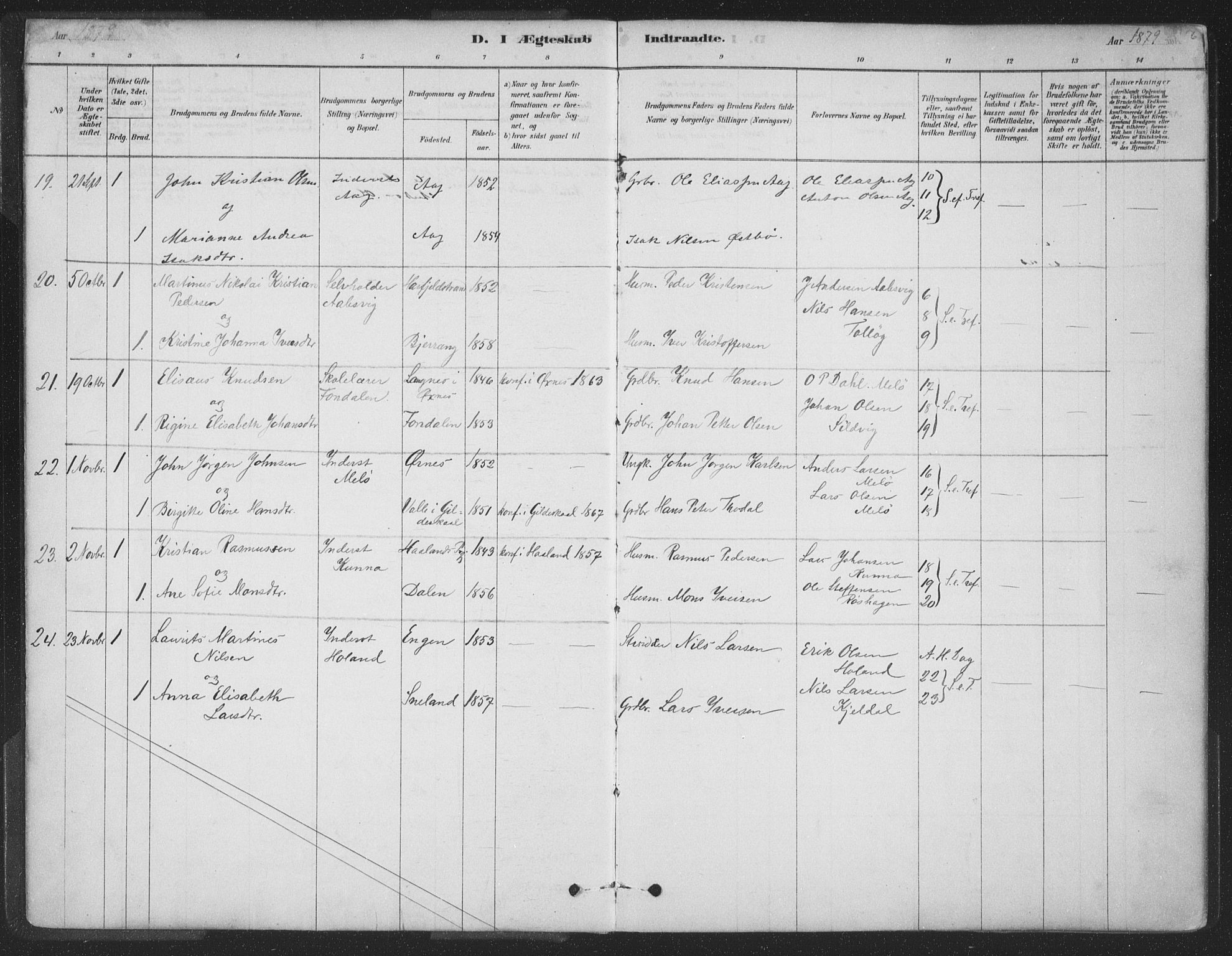 Ministerialprotokoller, klokkerbøker og fødselsregistre - Nordland, SAT/A-1459/843/L0627: Parish register (official) no. 843A02, 1878-1908, p. 6