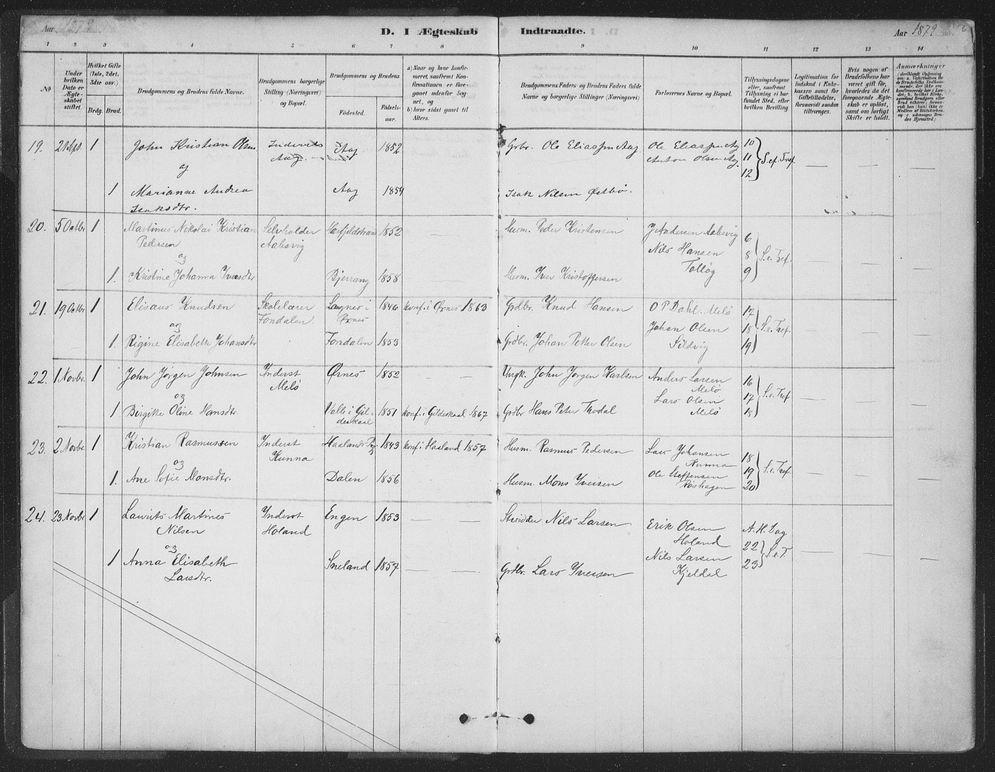 Ministerialprotokoller, klokkerbøker og fødselsregistre - Nordland, AV/SAT-A-1459/843/L0627: Parish register (official) no. 843A02, 1878-1908, p. 6