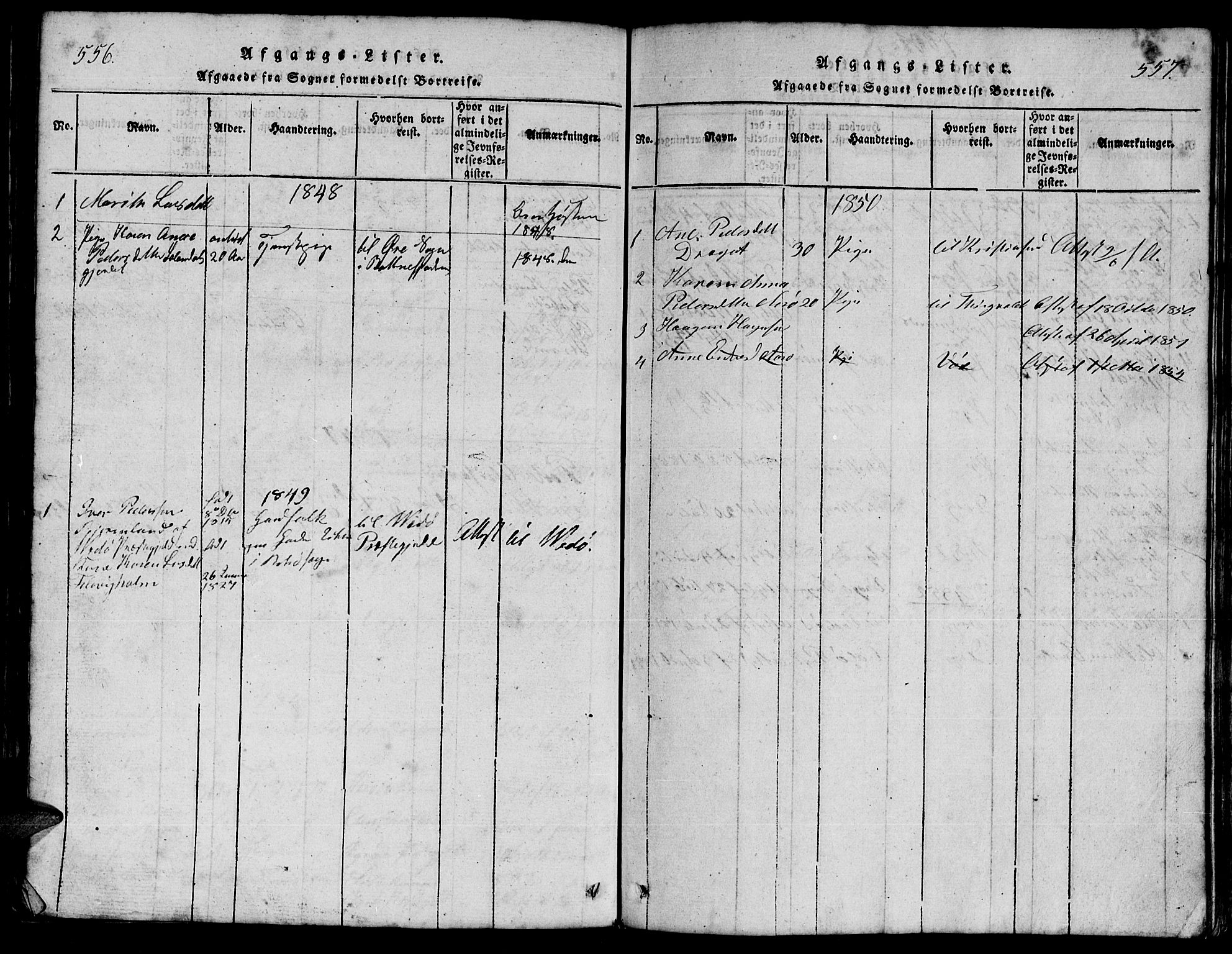 Ministerialprotokoller, klokkerbøker og fødselsregistre - Møre og Romsdal, SAT/A-1454/555/L0665: Parish register (copy) no. 555C01, 1818-1868, p. 556-557