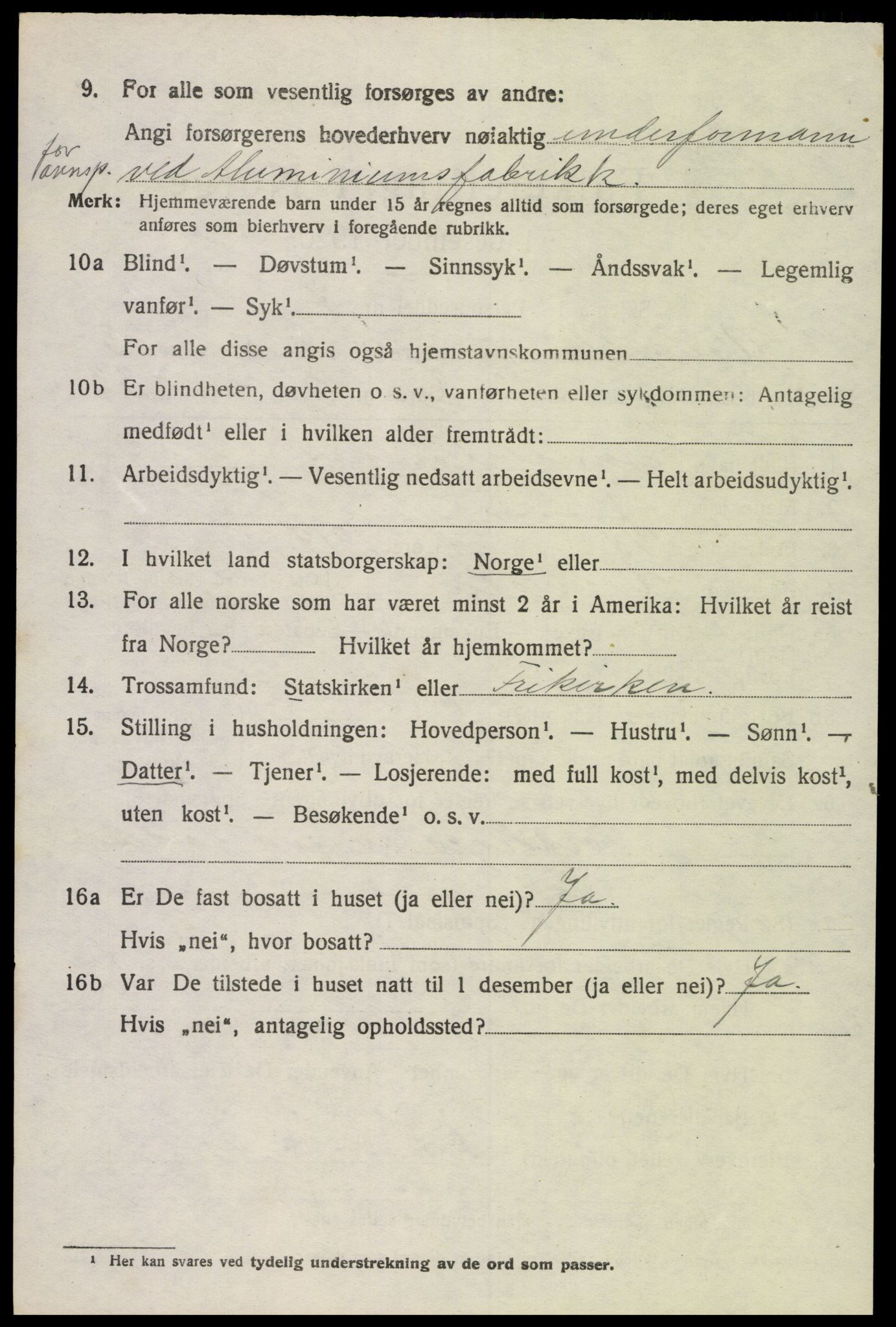 SAK, 1920 census for Vennesla, 1920, p. 2361