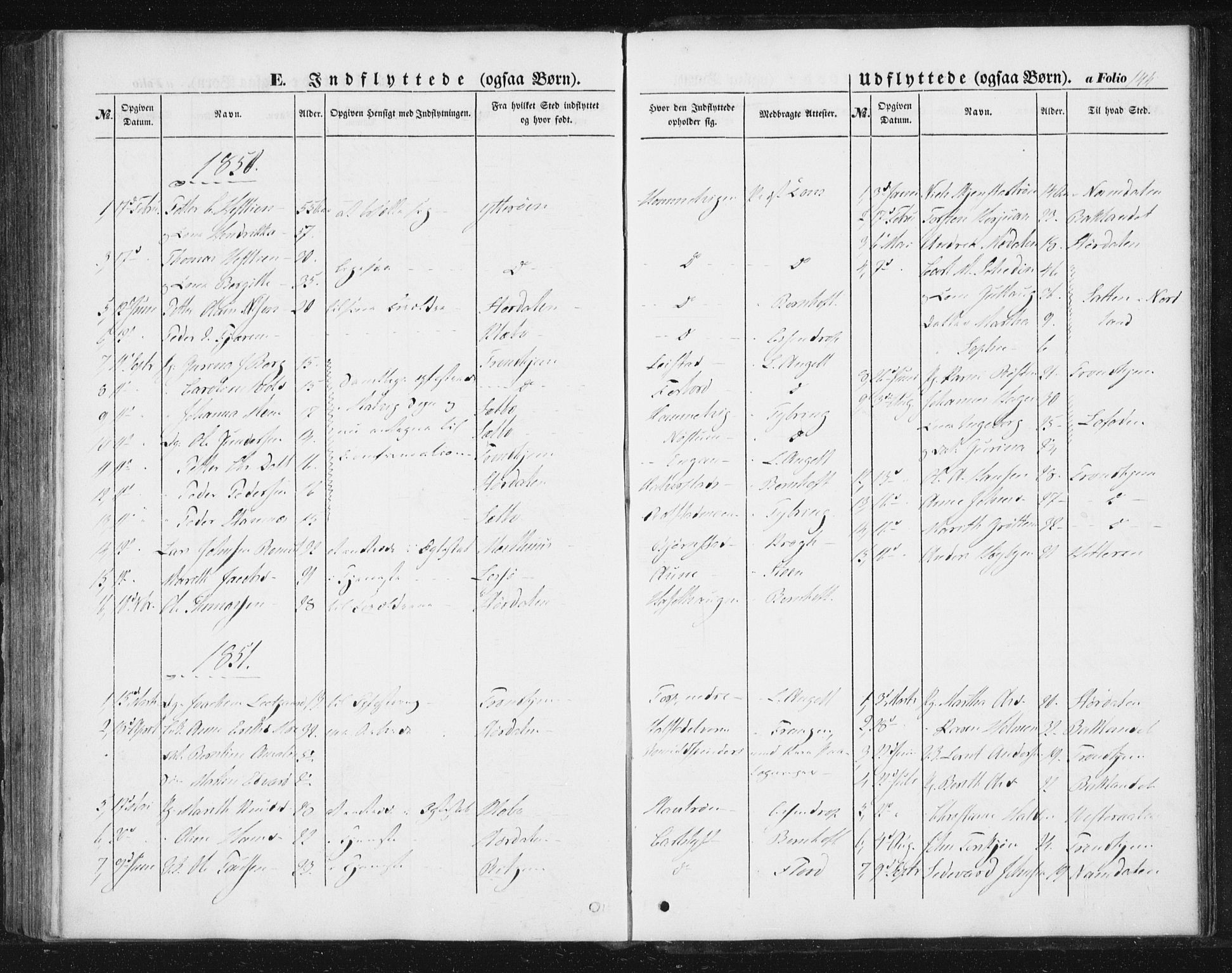 Ministerialprotokoller, klokkerbøker og fødselsregistre - Sør-Trøndelag, SAT/A-1456/616/L0407: Parish register (official) no. 616A04, 1848-1856, p. 144