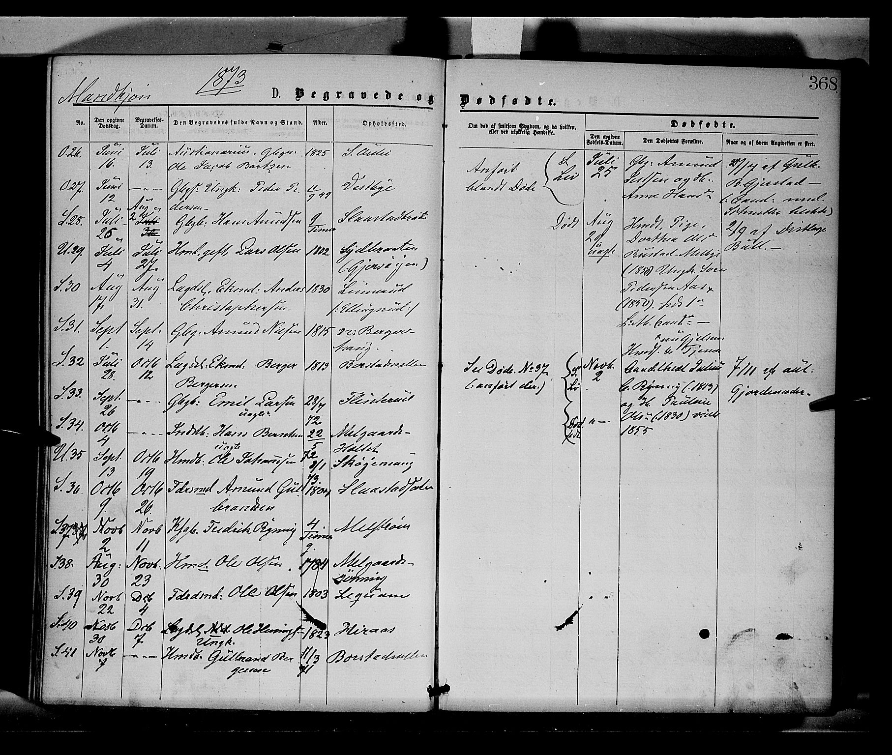 Sør-Odal prestekontor, AV/SAH-PREST-030/H/Ha/Haa/L0004: Parish register (official) no. 4, 1870-1875, p. 368