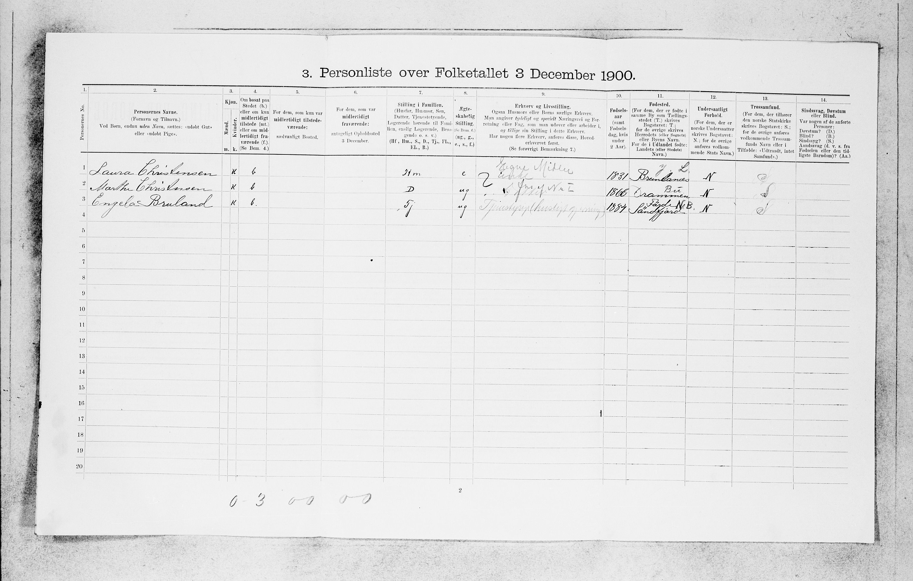 SAB, 1900 census for Bergen, 1900, p. 21799