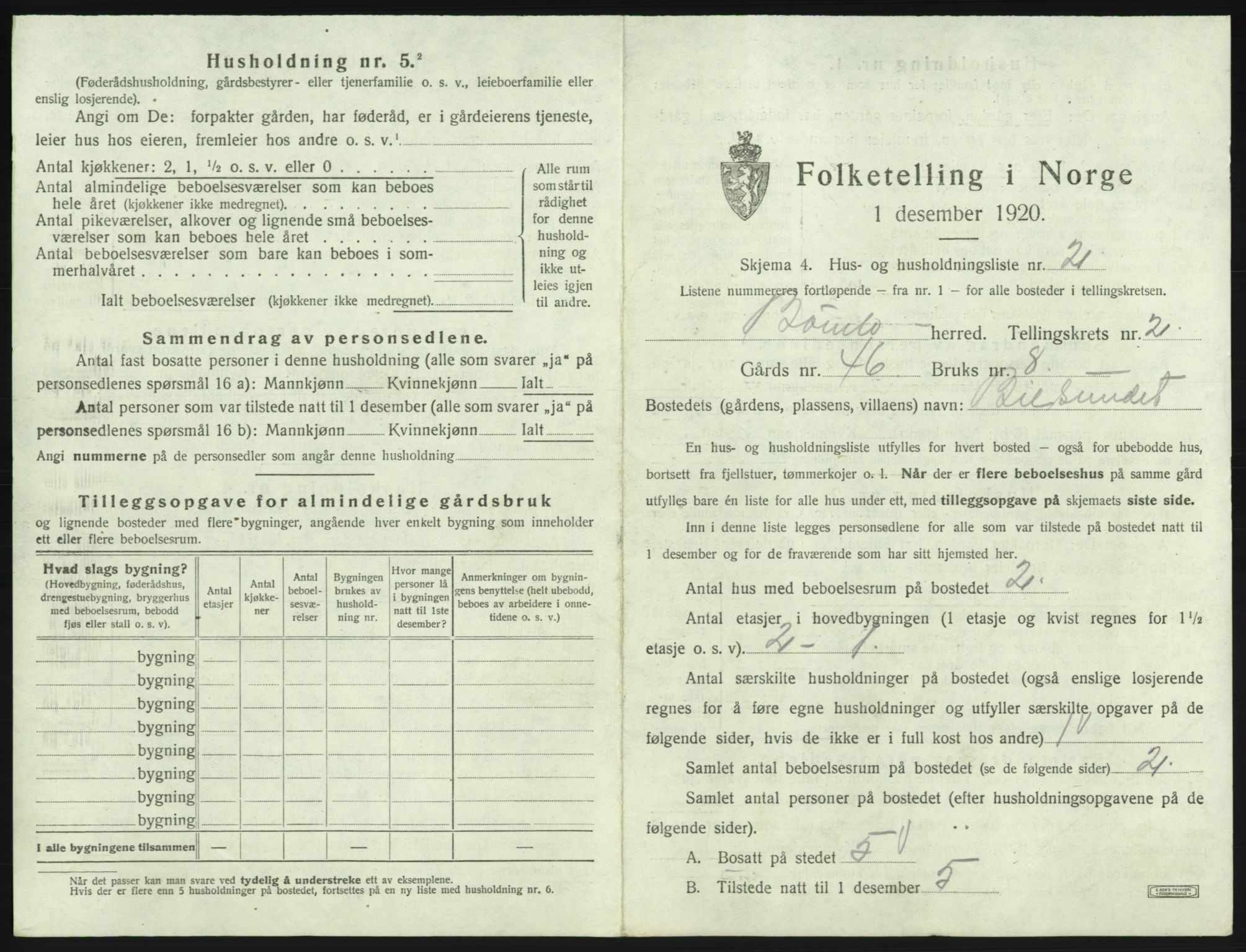 SAB, 1920 census for Bømlo, 1920, p. 239