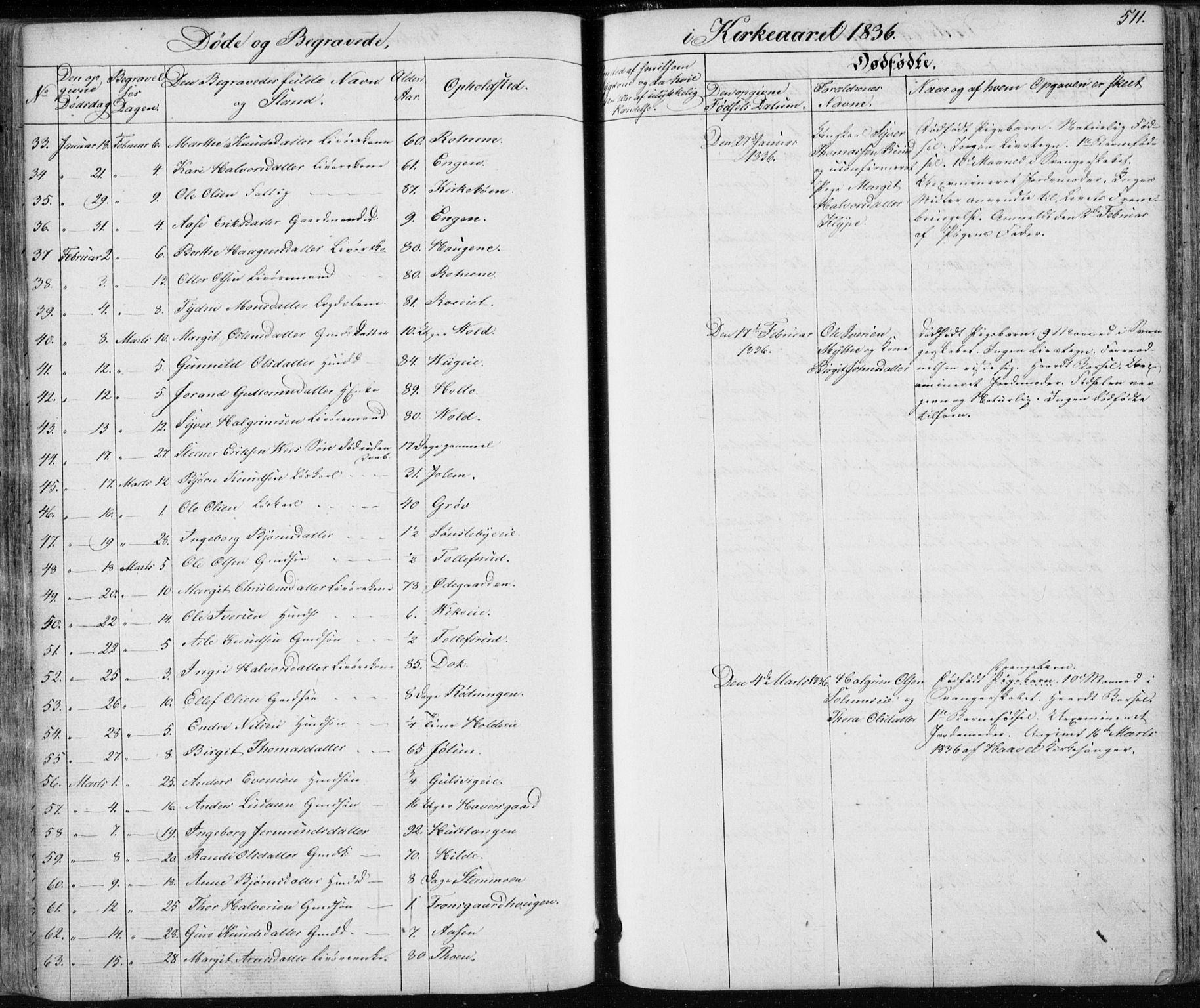 Nes kirkebøker, AV/SAKO-A-236/F/Fa/L0009: Parish register (official) no. 9, 1834-1863, p. 511