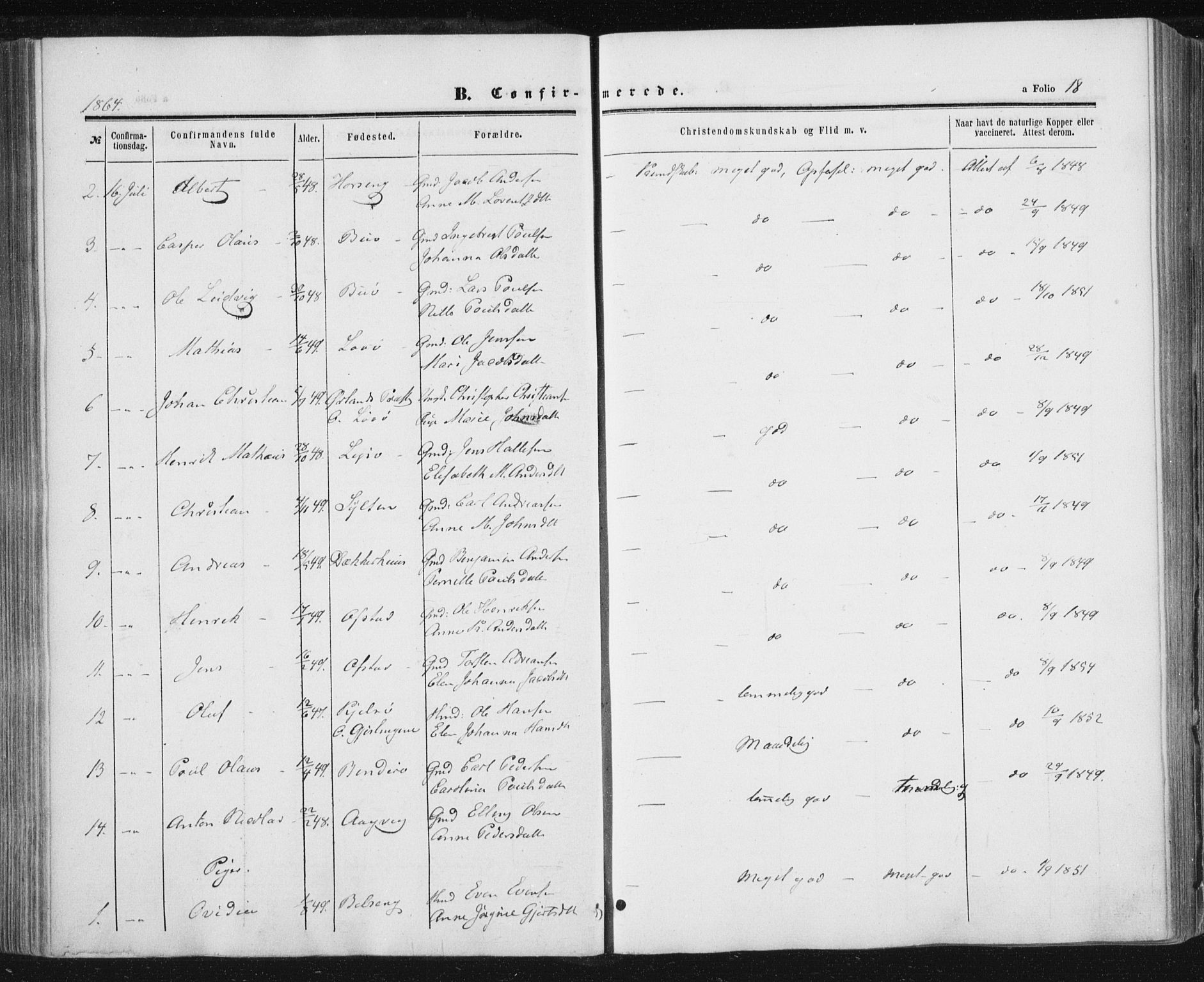 Ministerialprotokoller, klokkerbøker og fødselsregistre - Nord-Trøndelag, AV/SAT-A-1458/784/L0670: Parish register (official) no. 784A05, 1860-1876, p. 18