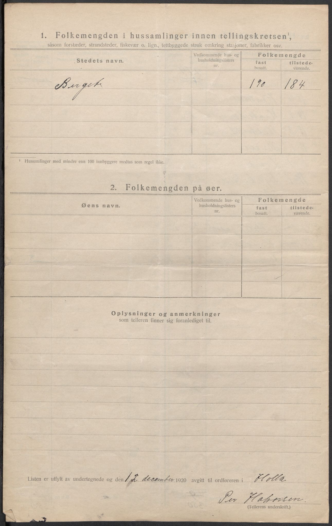 SAKO, 1920 census for Holla, 1920, p. 46