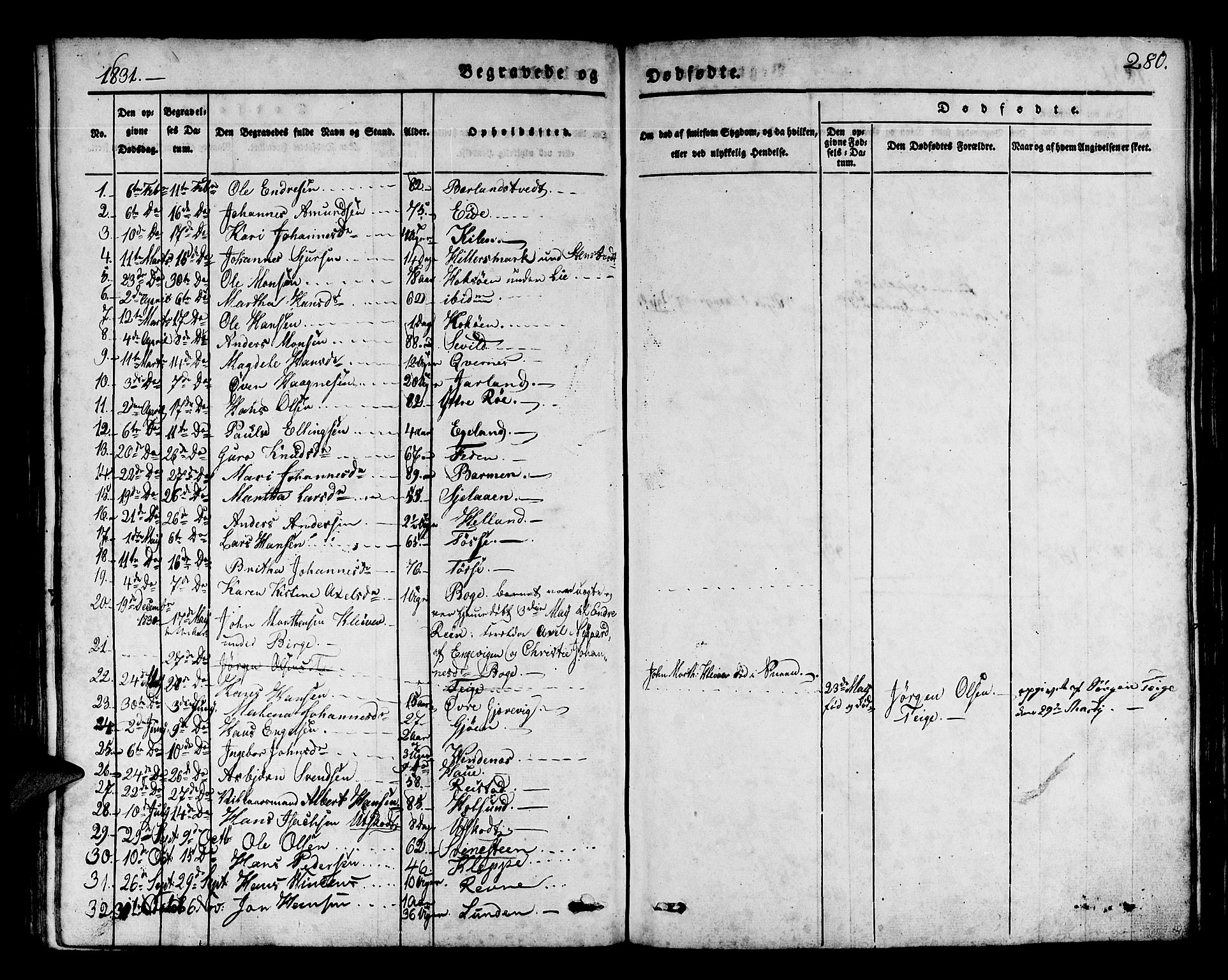 Os sokneprestembete, AV/SAB-A-99929: Parish register (official) no. A 14, 1826-1839, p. 281