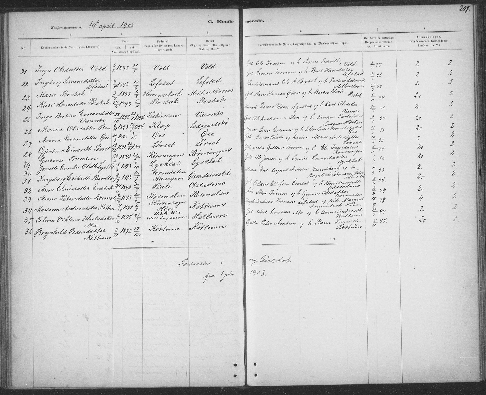 Ministerialprotokoller, klokkerbøker og fødselsregistre - Sør-Trøndelag, AV/SAT-A-1456/691/L1085: Parish register (official) no. 691A17, 1887-1908, p. 209