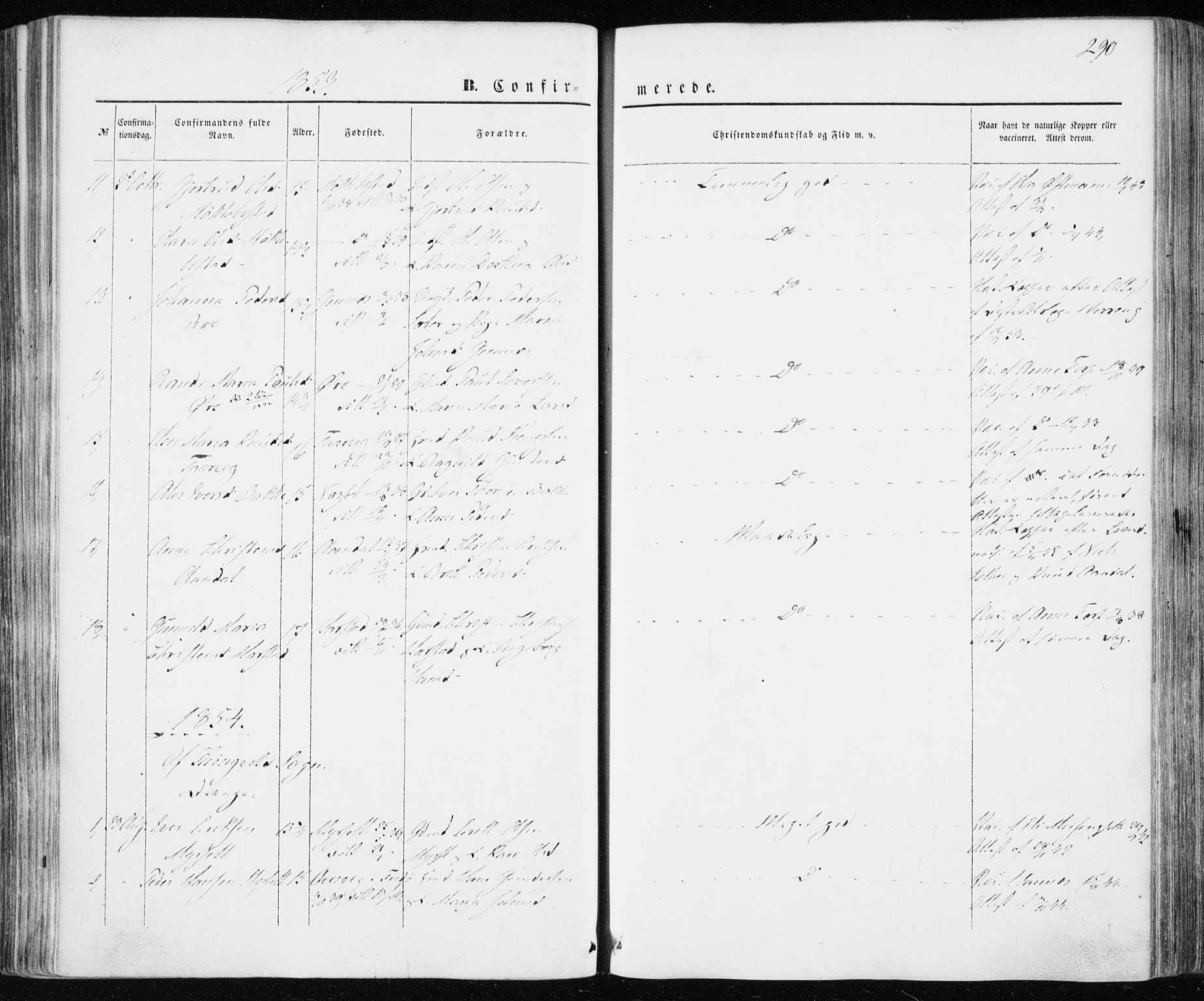 Ministerialprotokoller, klokkerbøker og fødselsregistre - Møre og Romsdal, AV/SAT-A-1454/586/L0984: Parish register (official) no. 586A10, 1844-1856, p. 290
