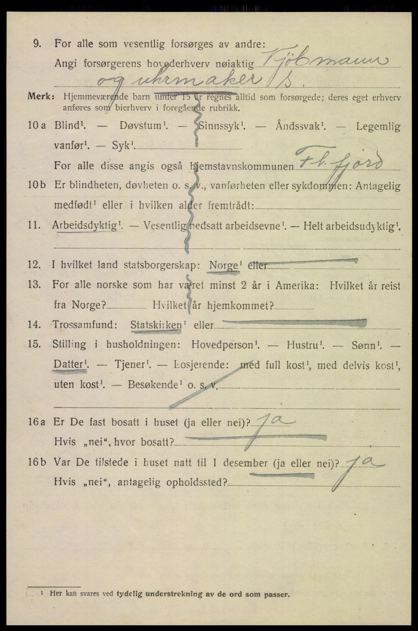 SAK, 1920 census for Flekkefjord, 1920, p. 3831