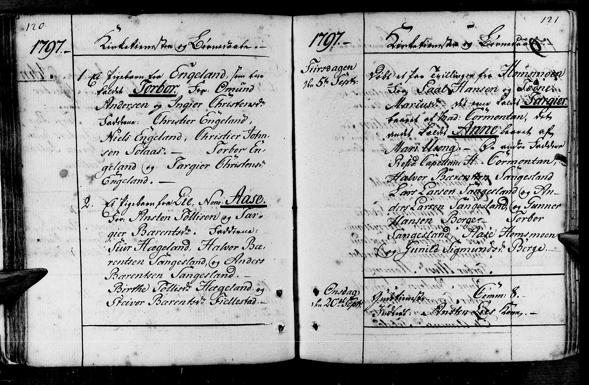 Vennesla sokneprestkontor, AV/SAK-1111-0045/Fa/Fac/L0002: Parish register (official) no. A 2, 1785-1834, p. 120-121