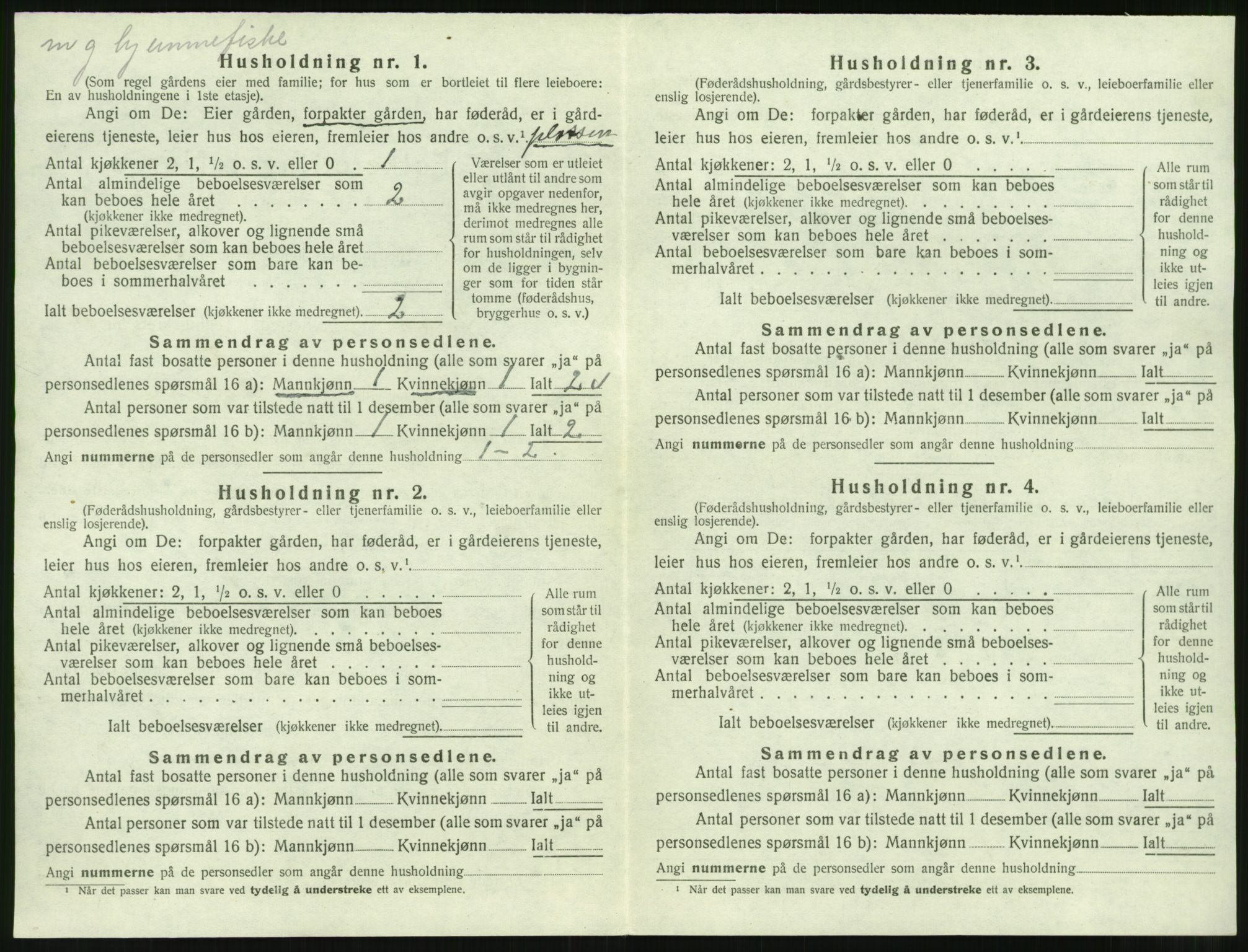 SAST, 1920 census for Jelsa, 1920, p. 659