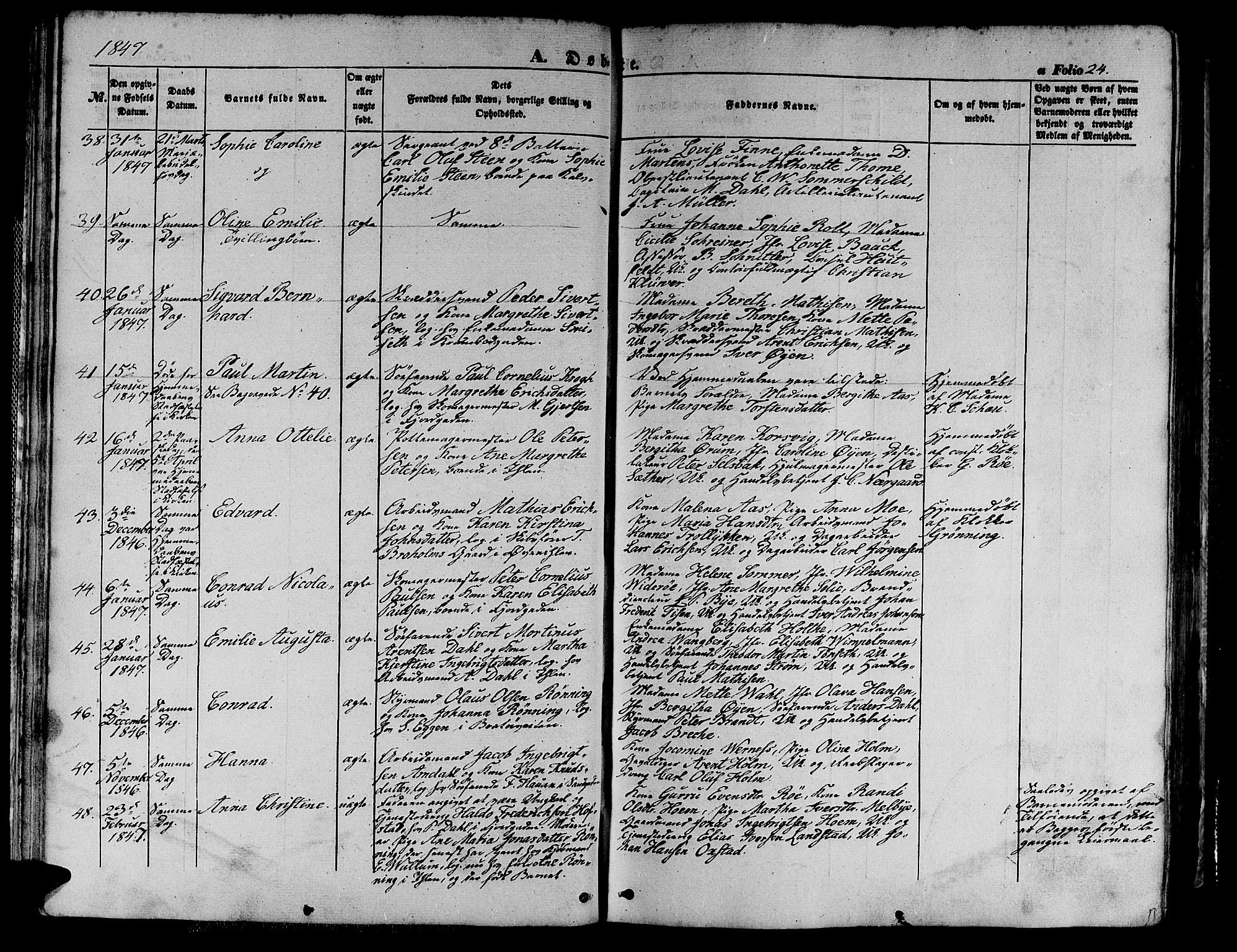 Ministerialprotokoller, klokkerbøker og fødselsregistre - Sør-Trøndelag, AV/SAT-A-1456/602/L0137: Parish register (copy) no. 602C05, 1846-1856, p. 24