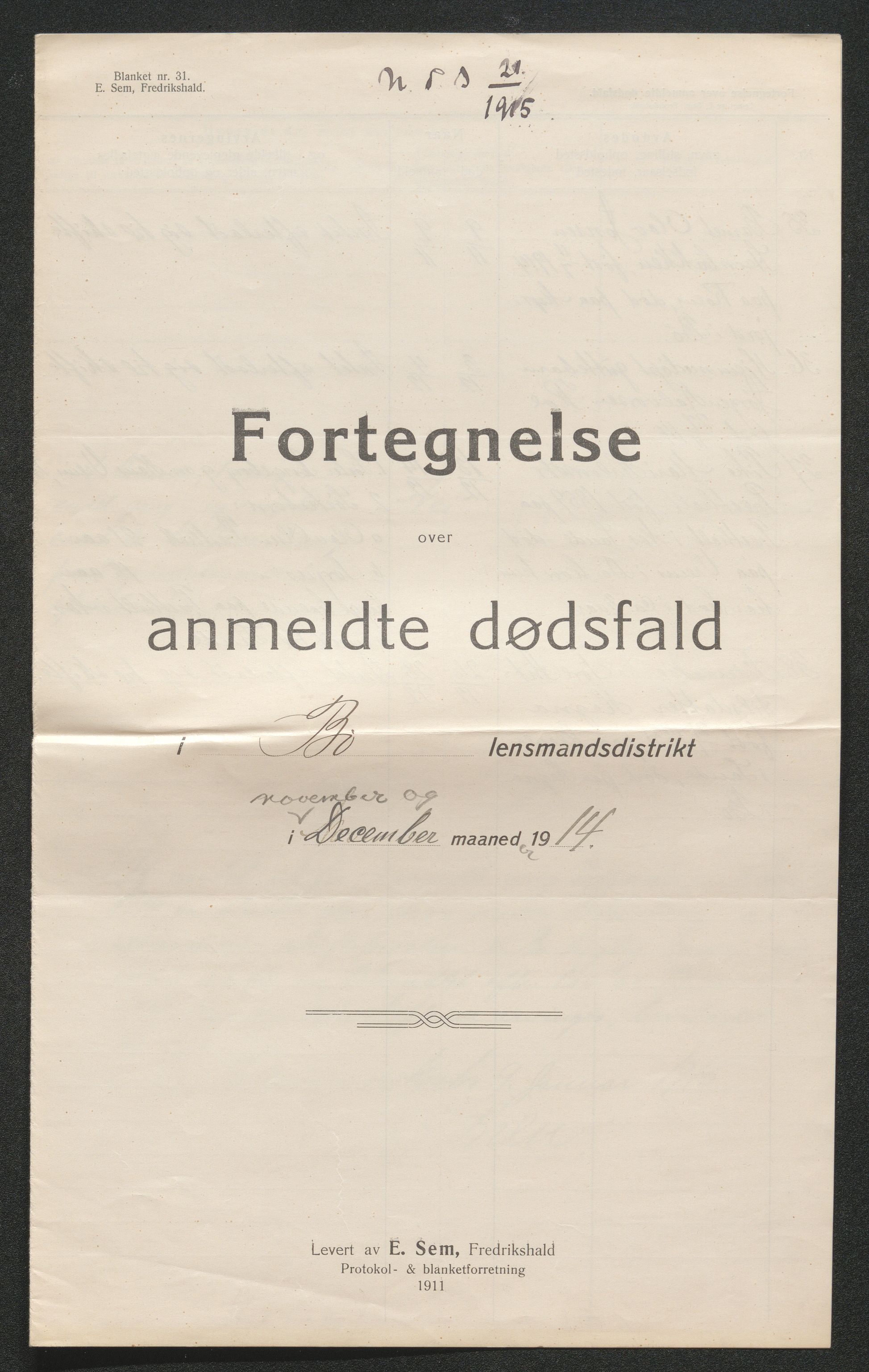 Nedre Telemark sorenskriveri, SAKO/A-135/H/Ha/Hab/L0005: Dødsfallsfortegnelser
, 1911-1916, p. 921