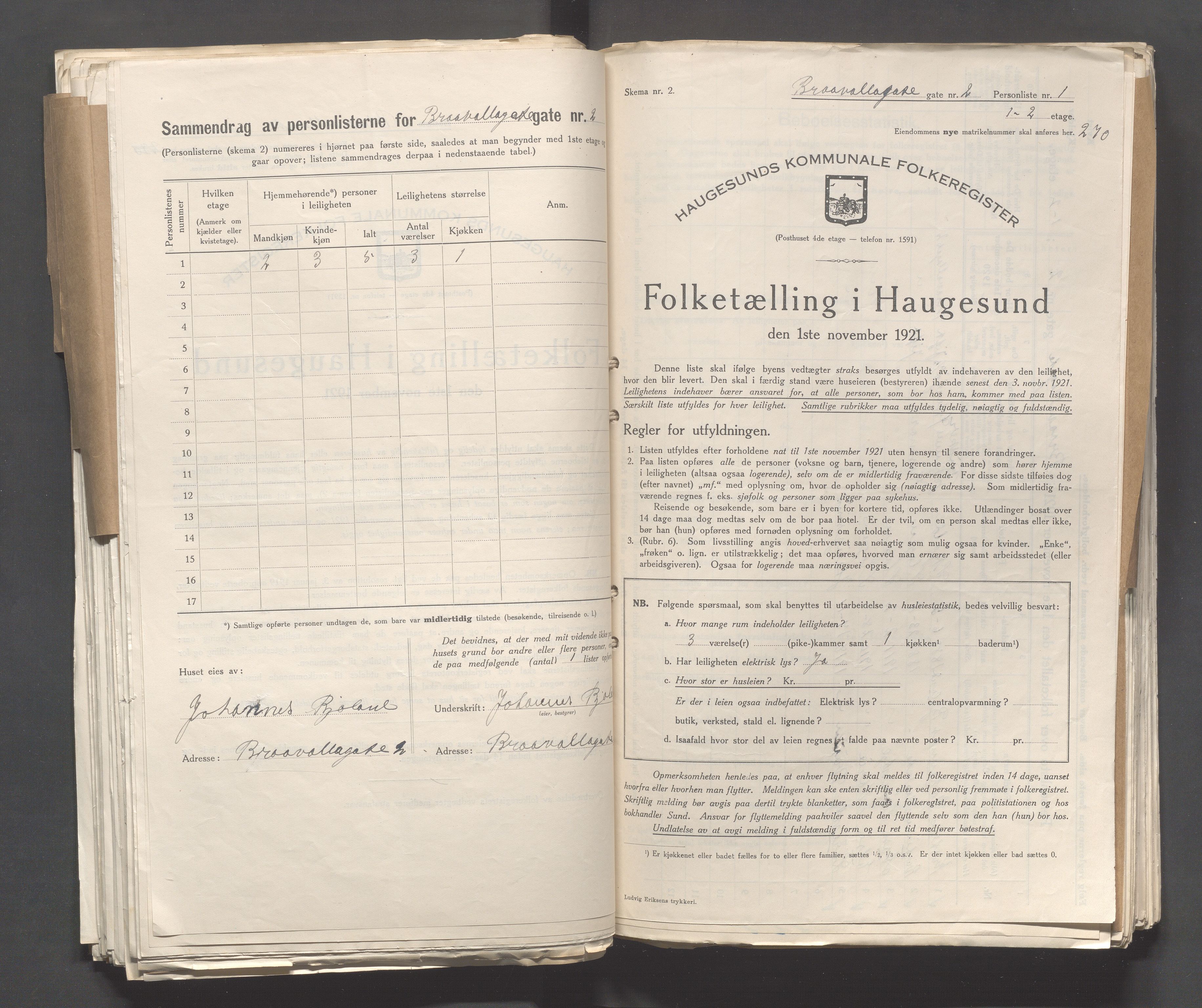 IKAR, Local census 1.11.1921 for Haugesund, 1921, p. 210