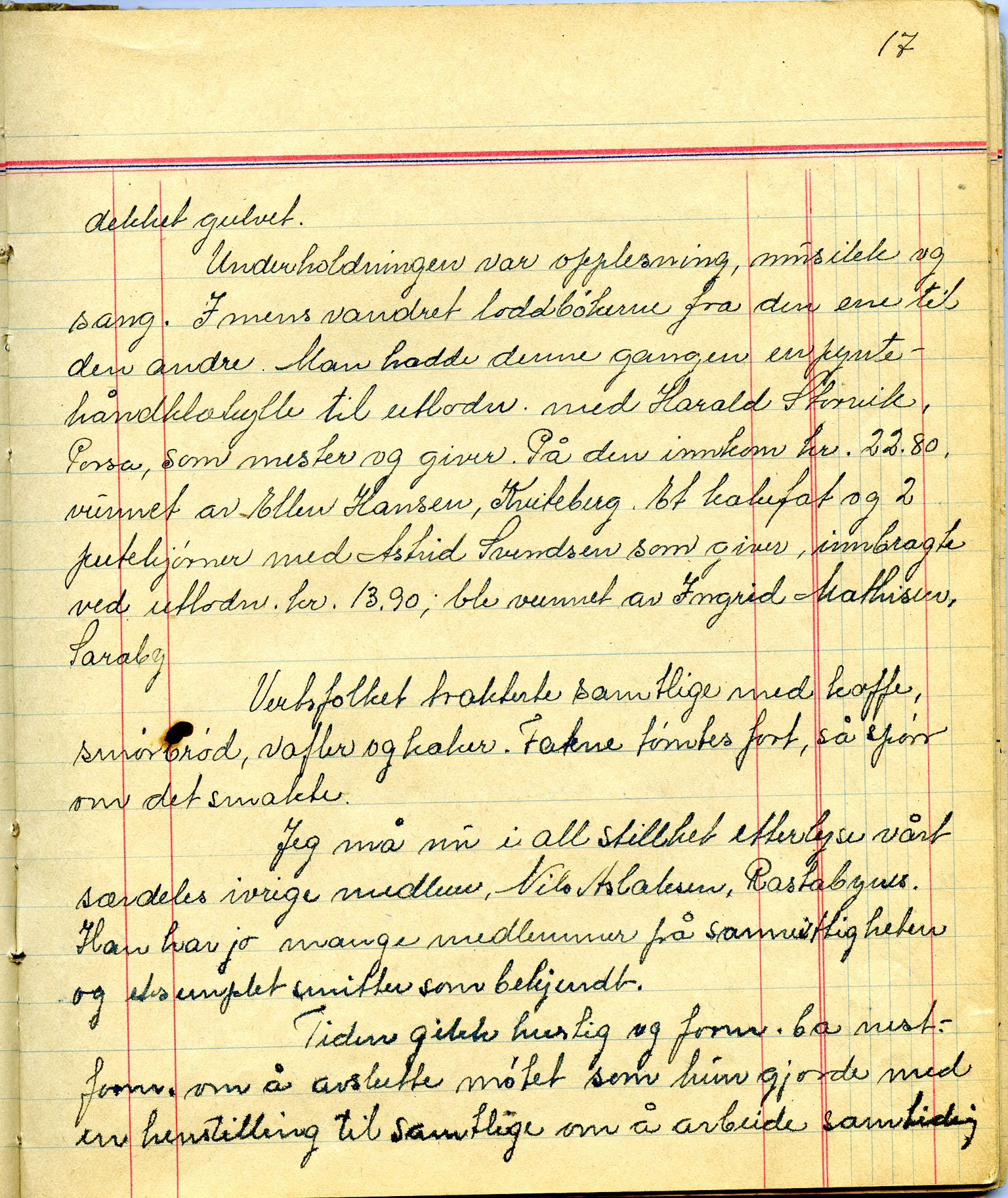 Porsa sanitetsforening, FMFB/A-1035/A/L0001: Møteprotokoll, 1946