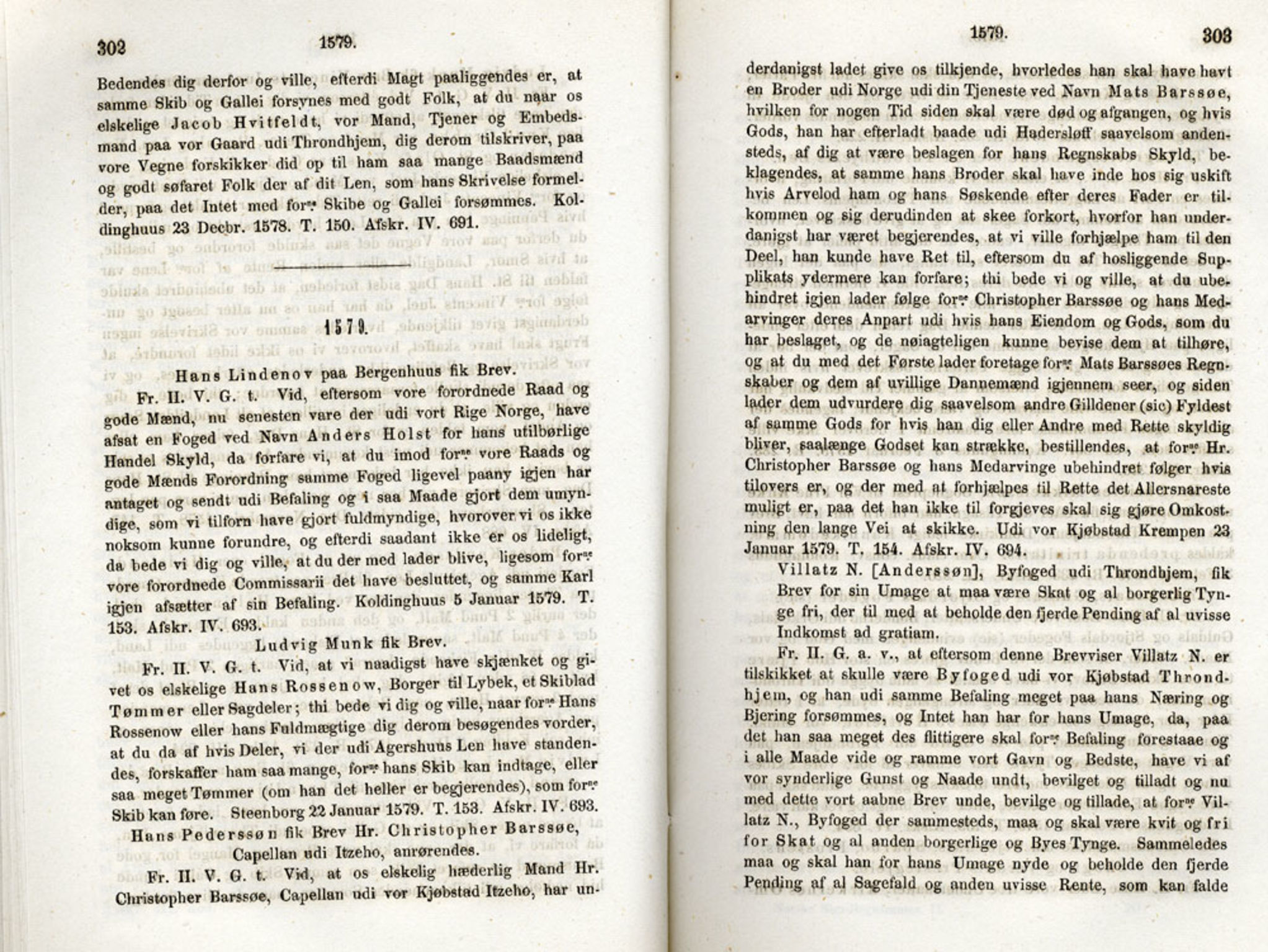 Publikasjoner utgitt av Det Norske Historiske Kildeskriftfond, PUBL/-/-/-: Norske Rigs-Registranter, bind 2, 1572-1588, p. 302-303