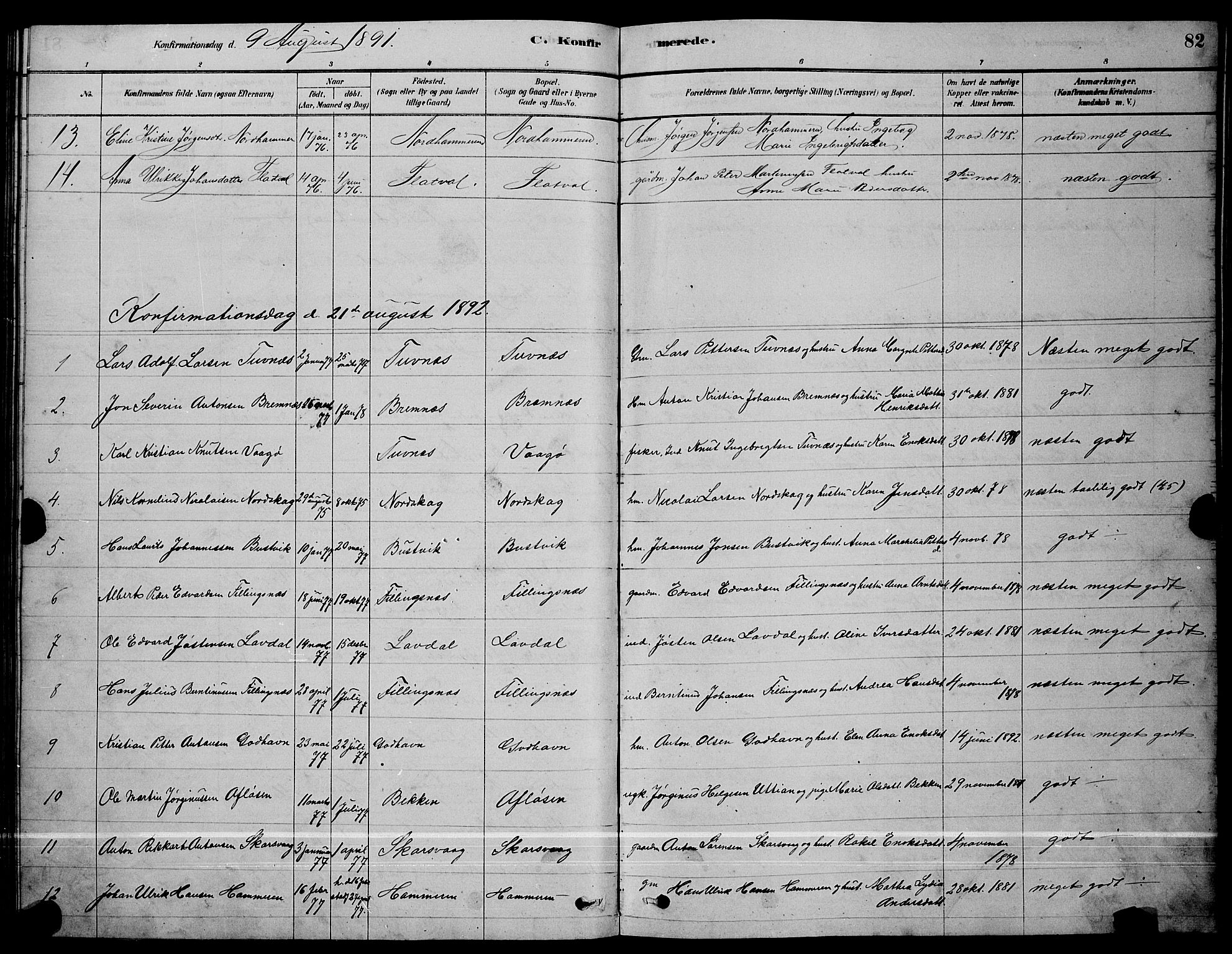Ministerialprotokoller, klokkerbøker og fødselsregistre - Sør-Trøndelag, SAT/A-1456/641/L0597: Parish register (copy) no. 641C01, 1878-1893, p. 82