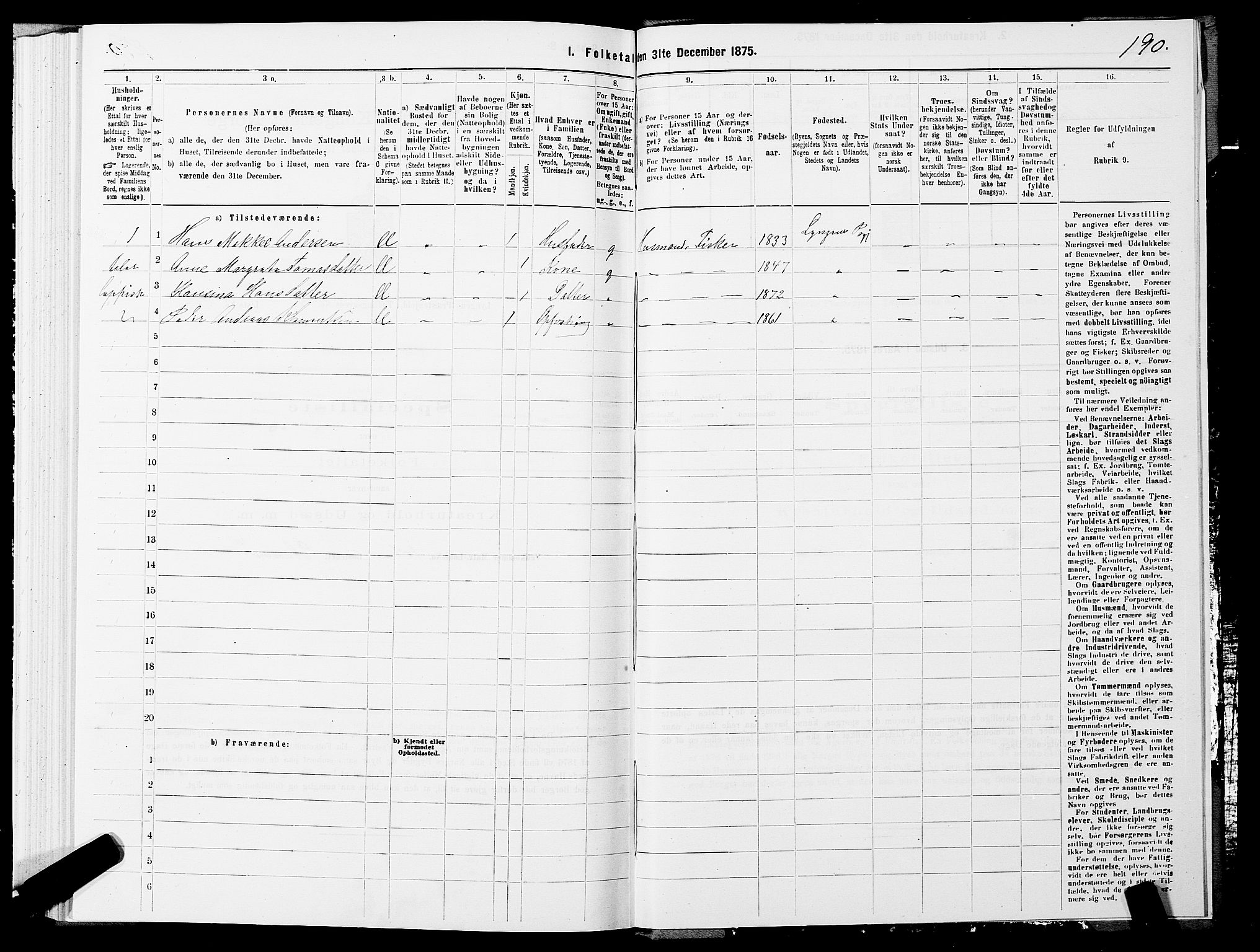 SATØ, 1875 census for 1938P Lyngen, 1875, p. 4190