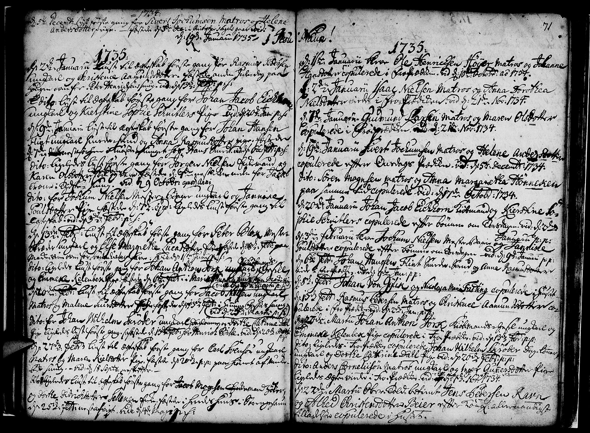 Nykirken Sokneprestembete, AV/SAB-A-77101/H/Haa/L0007: Parish register (official) no. A 7, 1719-1781, p. 71