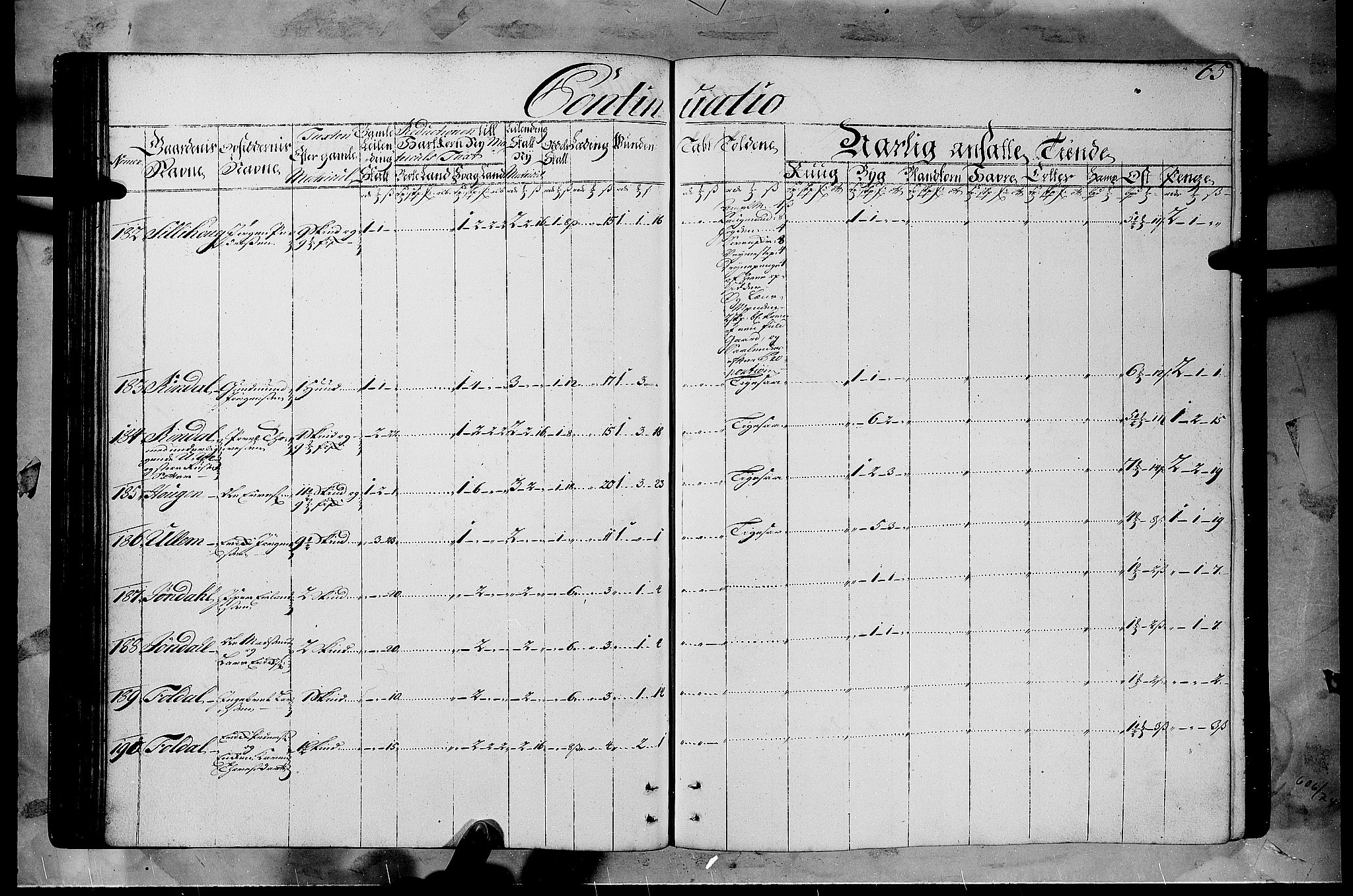 Rentekammeret inntil 1814, Realistisk ordnet avdeling, AV/RA-EA-4070/N/Nb/Nbf/L0108: Gudbrandsdalen matrikkelprotokoll, 1723, p. 64b-65a