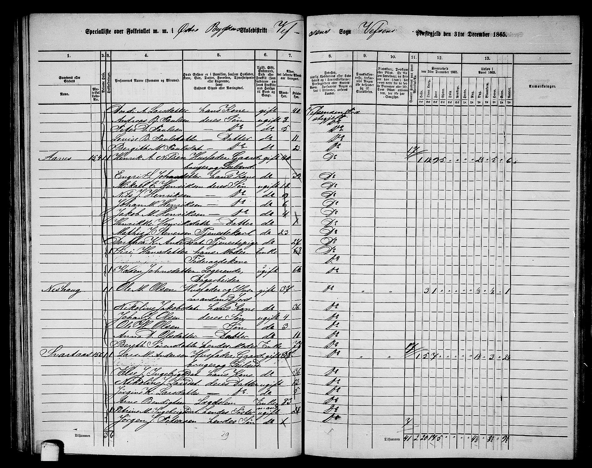 RA, 1865 census for Vefsn, 1865, p. 123