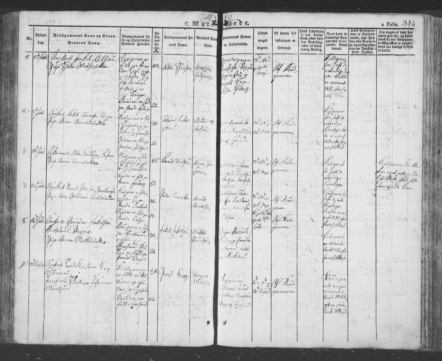 Eigersund sokneprestkontor, SAST/A-101807/S08/L0009: Parish register (official) no. A 9, 1827-1850, p. 346