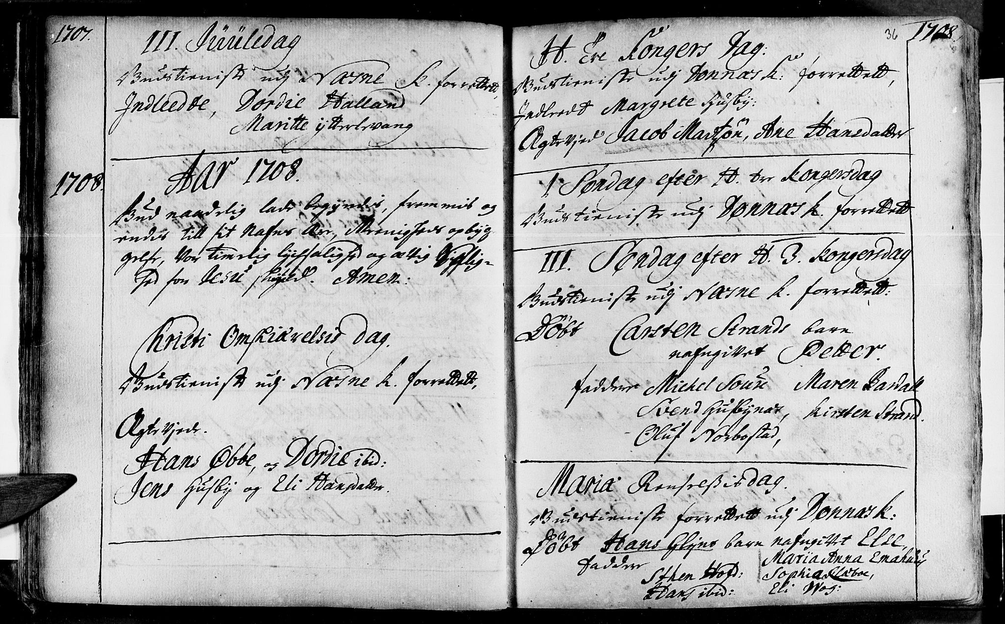 Ministerialprotokoller, klokkerbøker og fødselsregistre - Nordland, SAT/A-1459/838/L0542: Parish register (official) no. 838A01, 1704-1737, p. 36