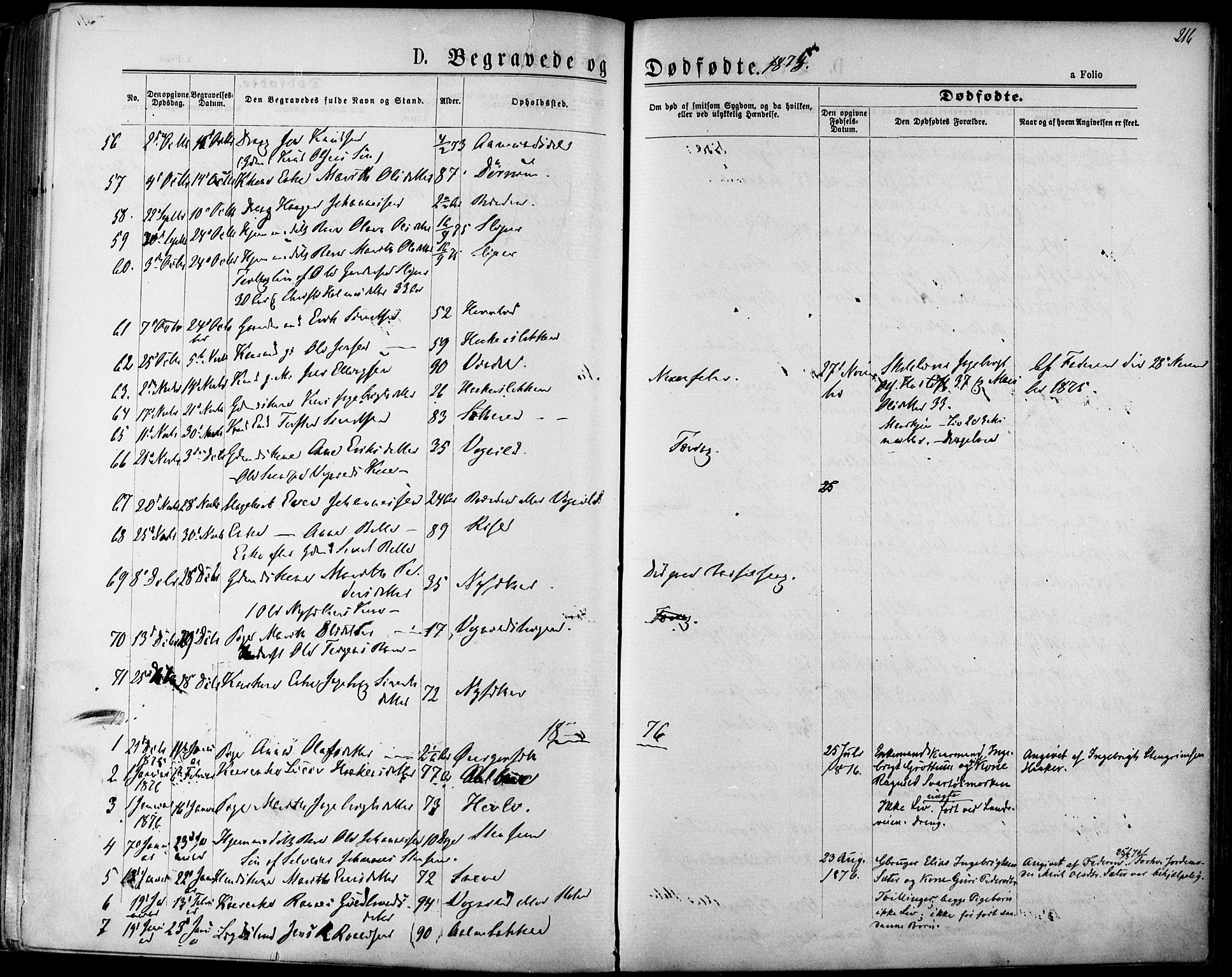 Ministerialprotokoller, klokkerbøker og fødselsregistre - Sør-Trøndelag, SAT/A-1456/678/L0900: Parish register (official) no. 678A09, 1872-1881, p. 216