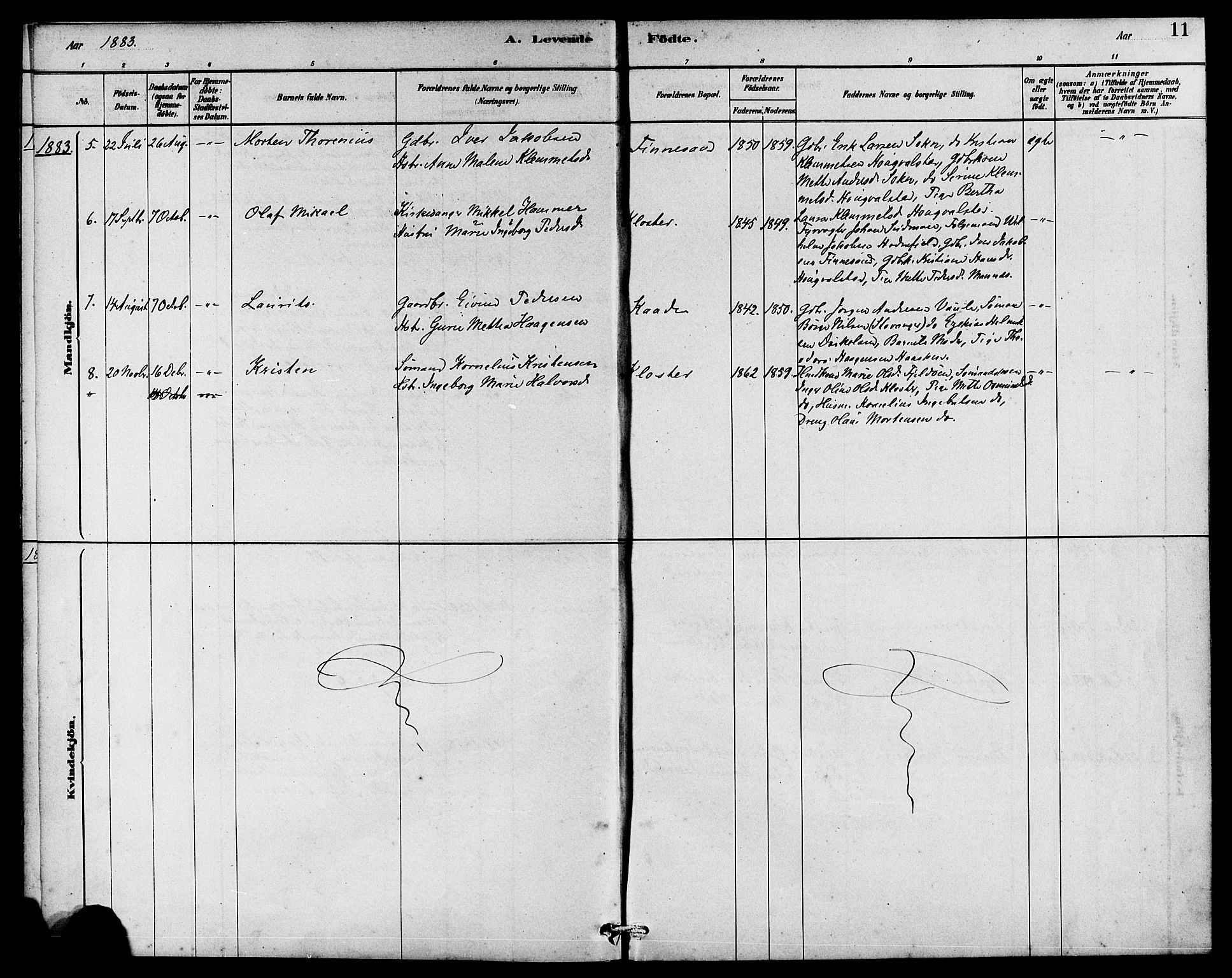 Rennesøy sokneprestkontor, SAST/A -101827/H/Ha/Haa/L0010: Parish register (official) no. A 10, 1878-1890, p. 11