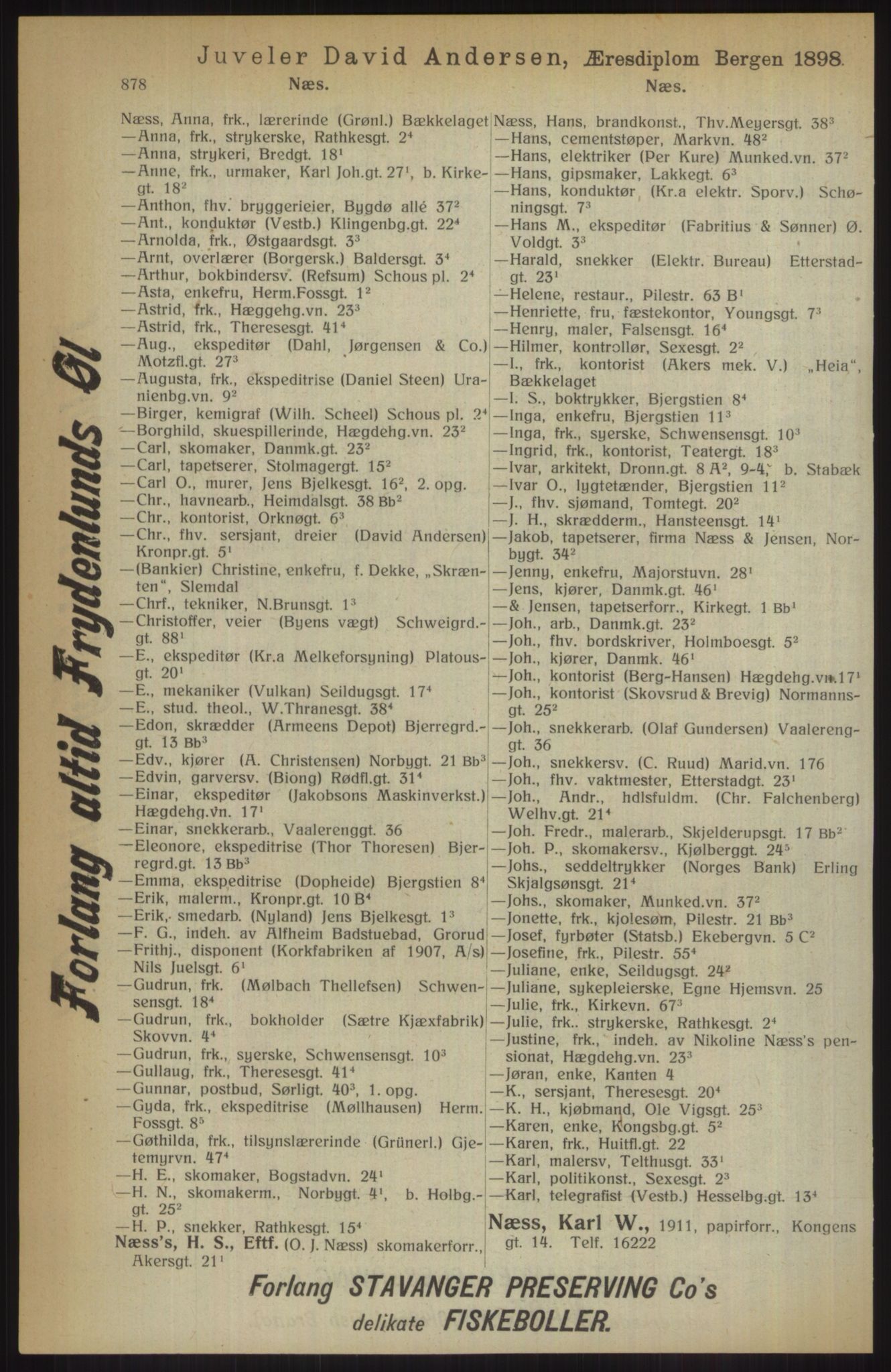 Kristiania/Oslo adressebok, PUBL/-, 1914, p. 878
