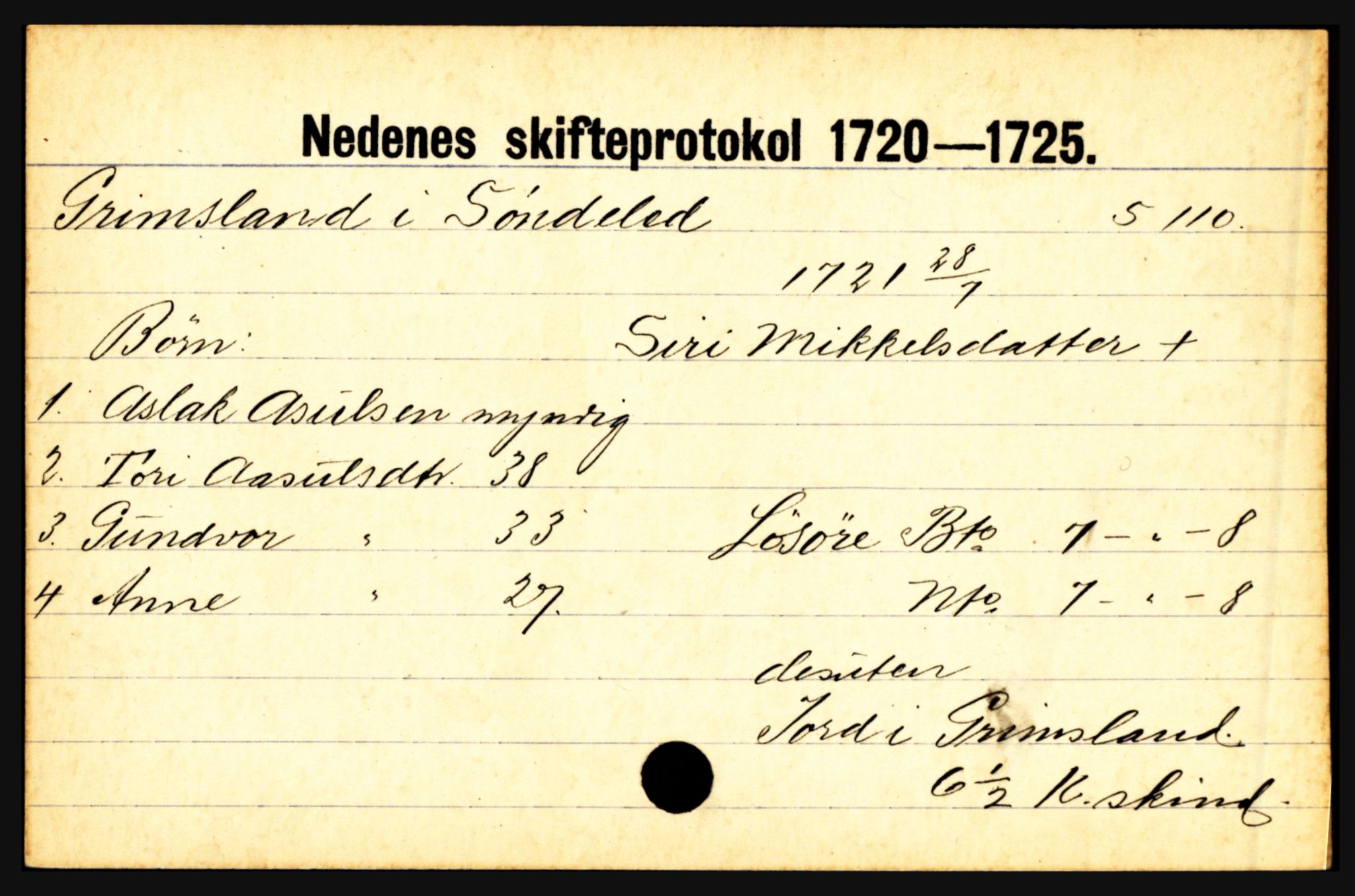 Nedenes sorenskriveri før 1824, AV/SAK-1221-0007/H, p. 9817