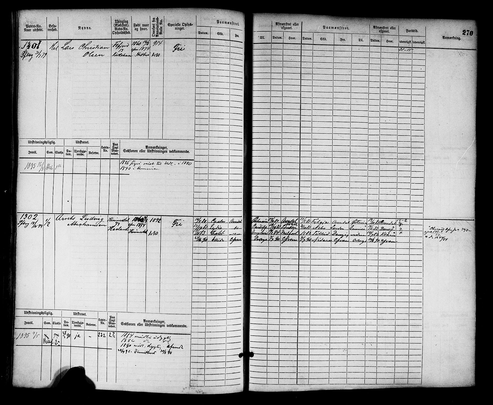 Flekkefjord mønstringskrets, SAK/2031-0018/F/Fb/L0002: Hovedrulle nr 765-1514, N-5, 1868-1900, p. 273