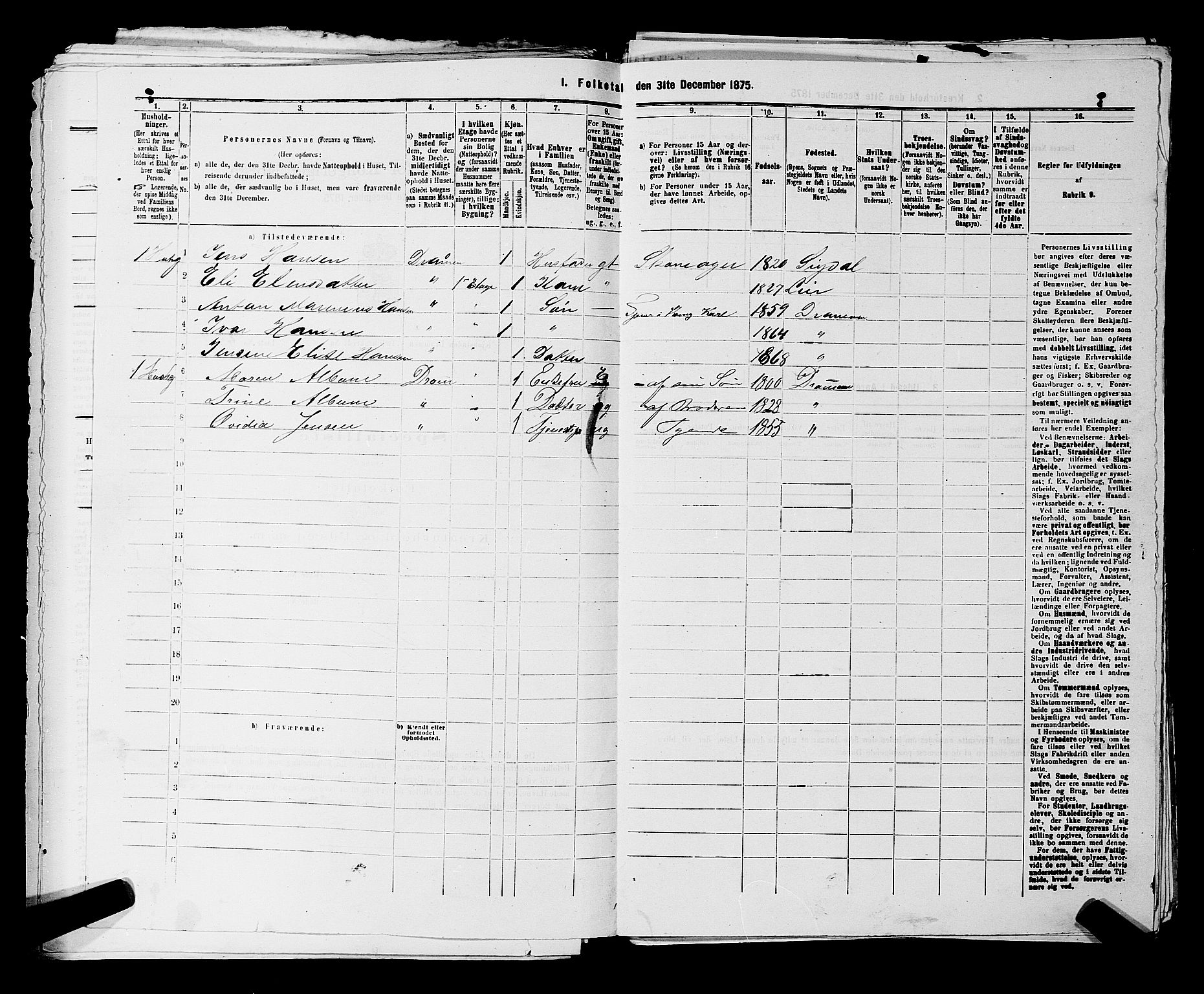 SAKO, 1875 census for 0602 Drammen, 1875, p. 1555