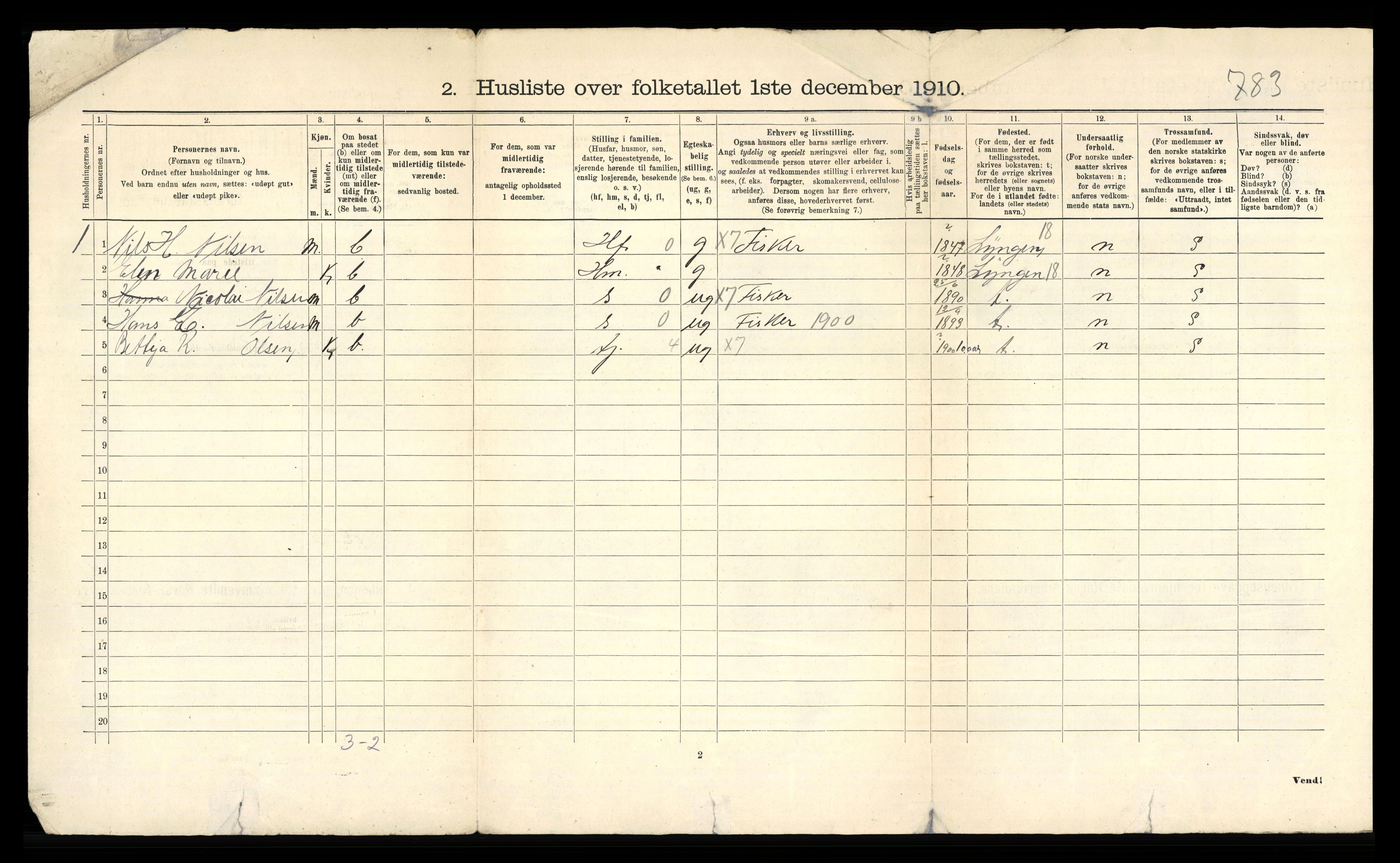 RA, 1910 census for Lebesby, 1910, p. 30